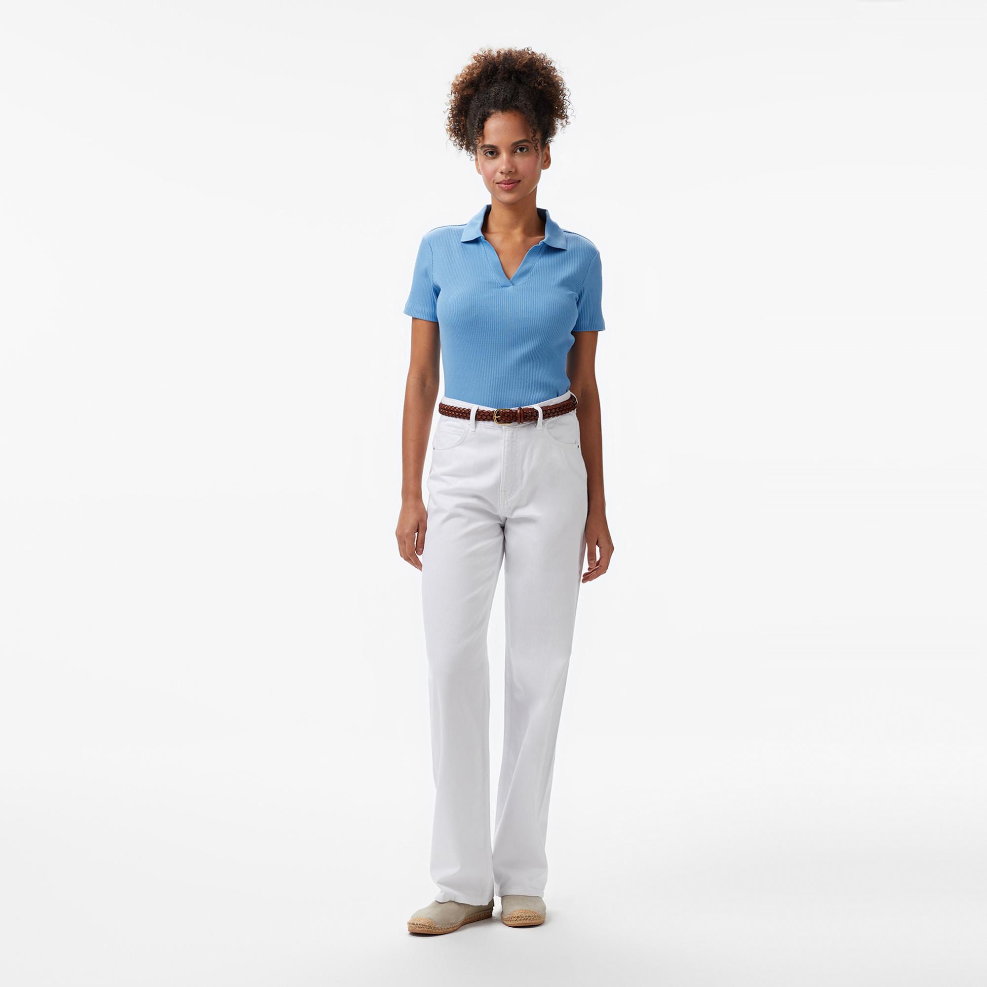 Nautica Kadın Mavi Slim Fit Polo Yaka T-Shirt