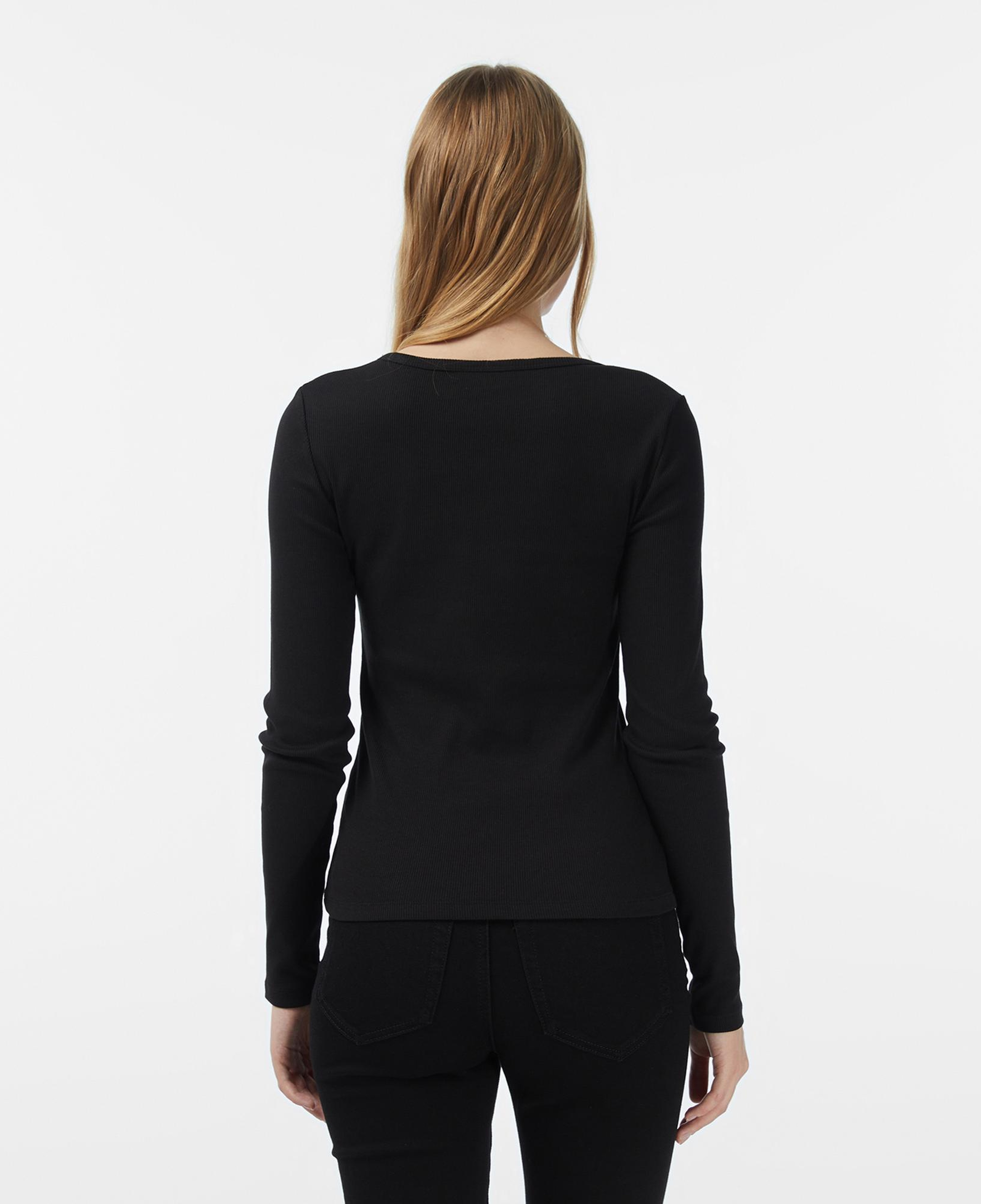 Calvin Klein Woven Label Kadın Siyah T-Shirt