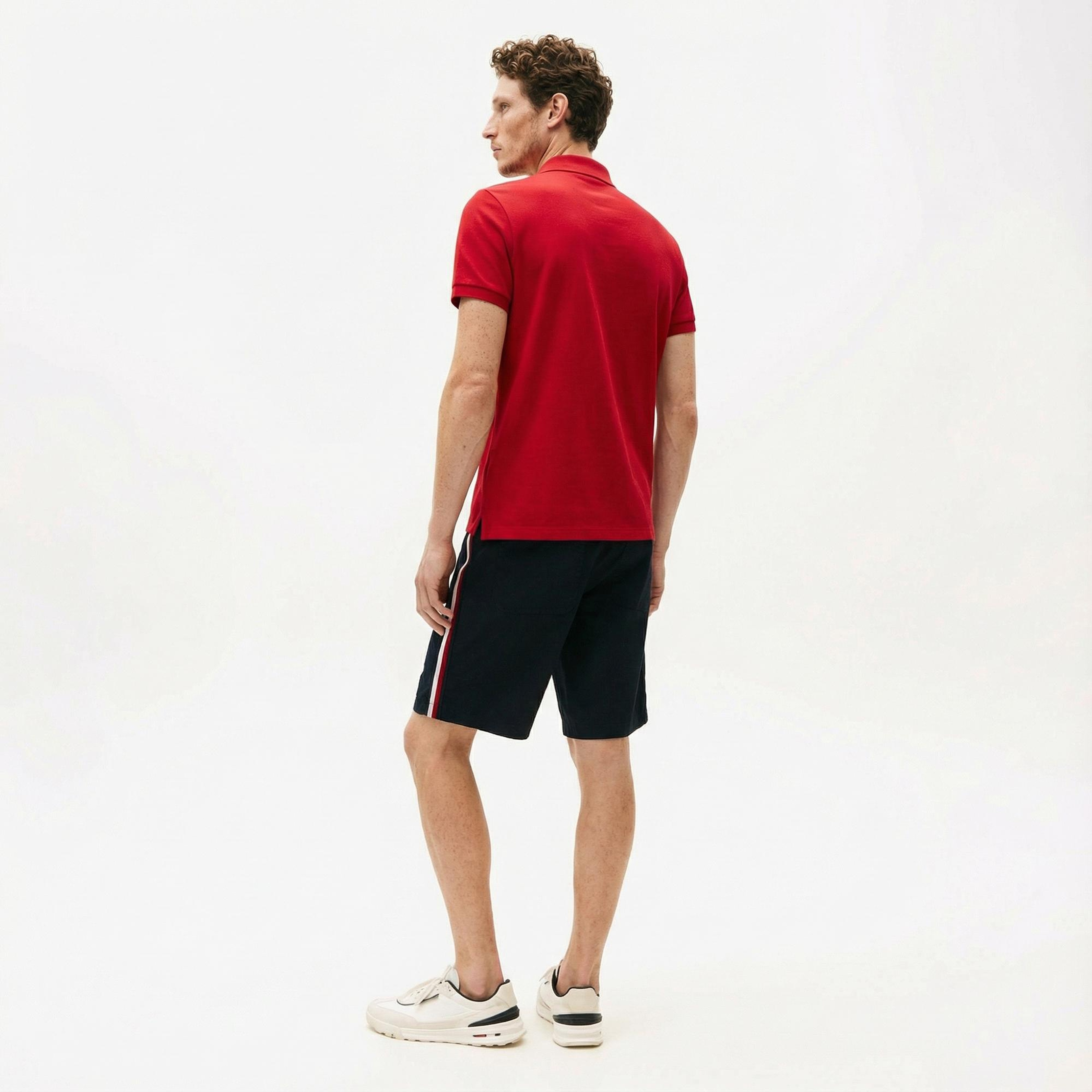 Tommy Hilfiger Contrast Collar Erkek Kırmızı Polo Yaka T-Shirt