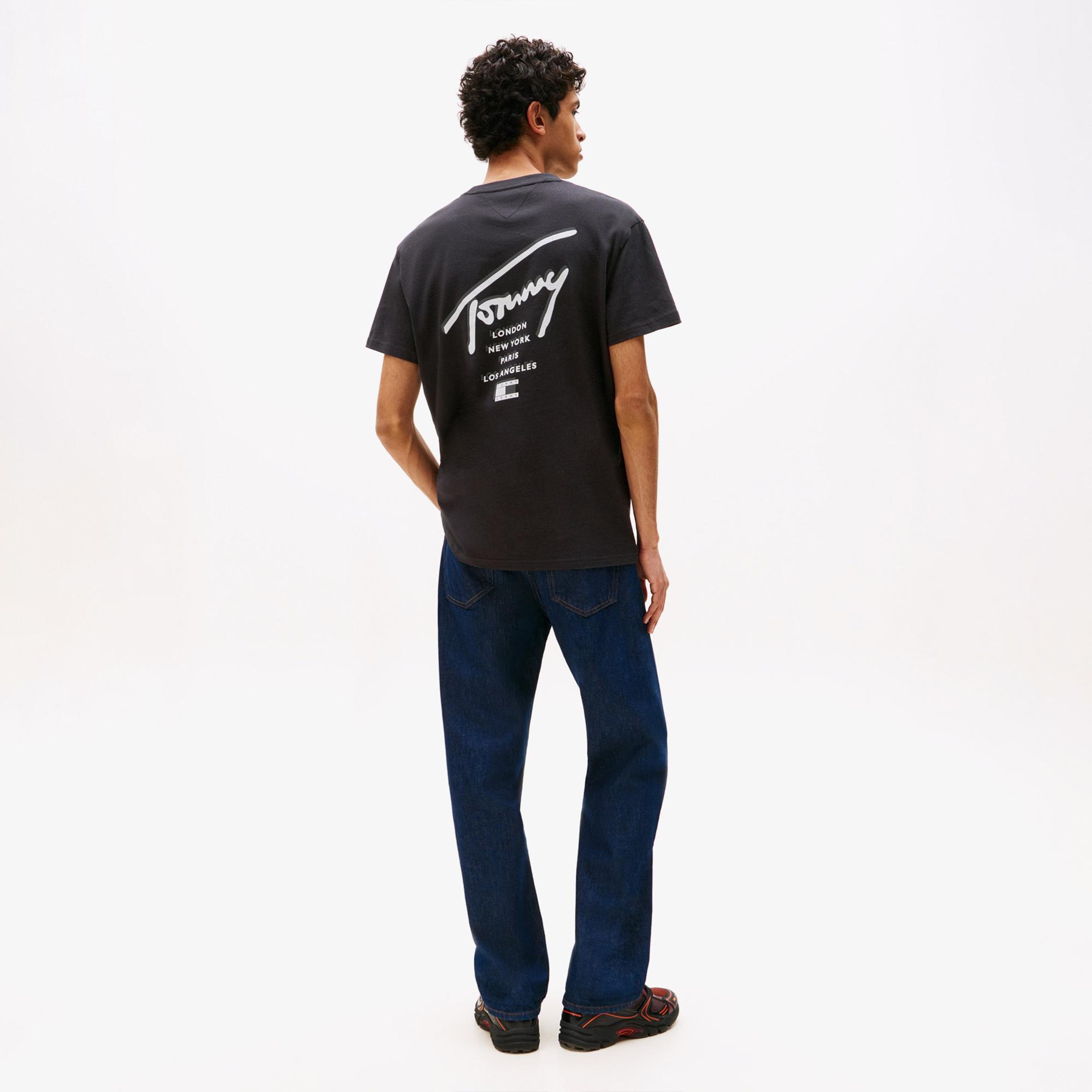 Tommy Jeans Regular Sign City Erkek Siyah T-Shirt