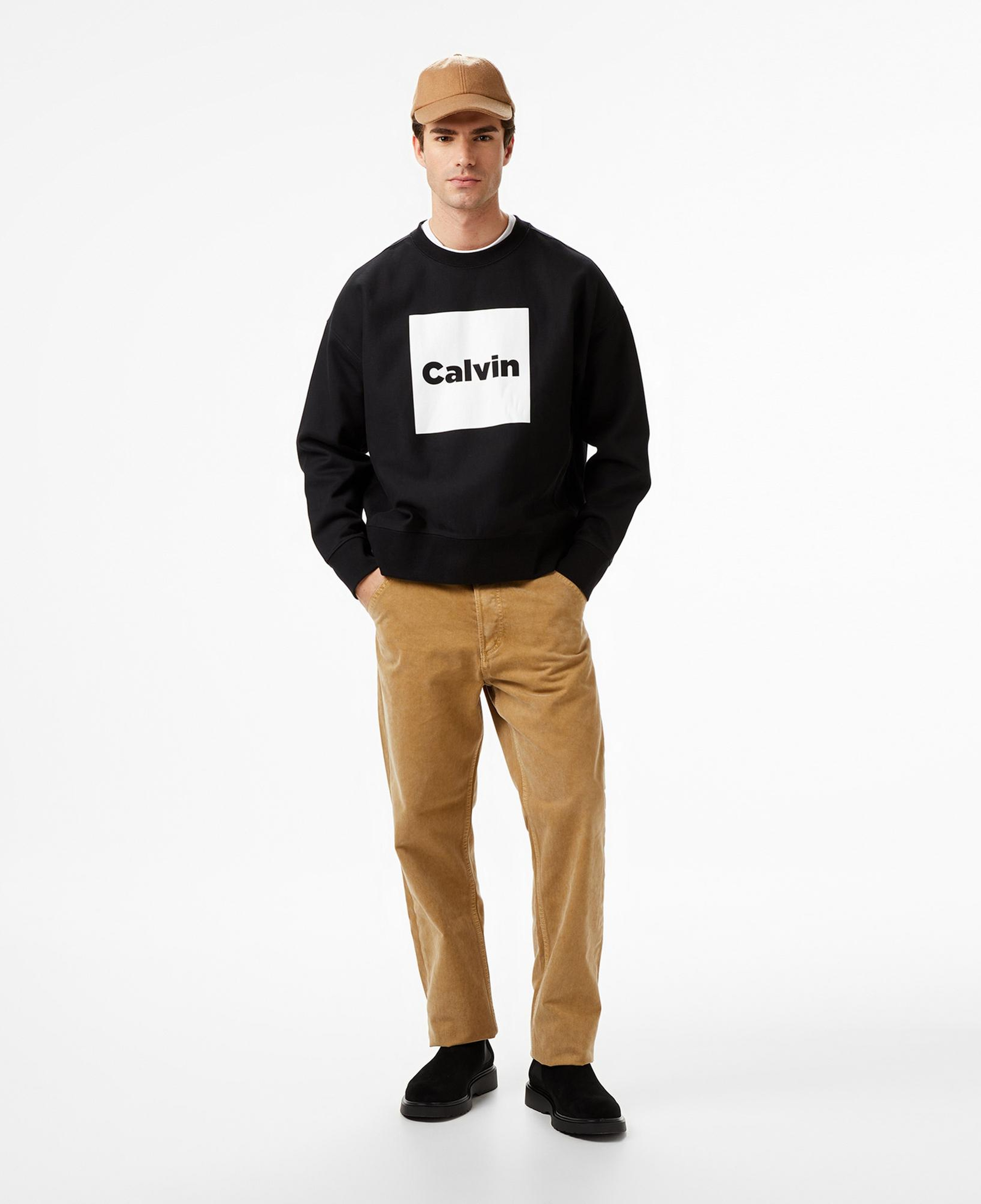 Calvin Klein Premium Fleece  Box  Erkek Siyah Sweatshirt