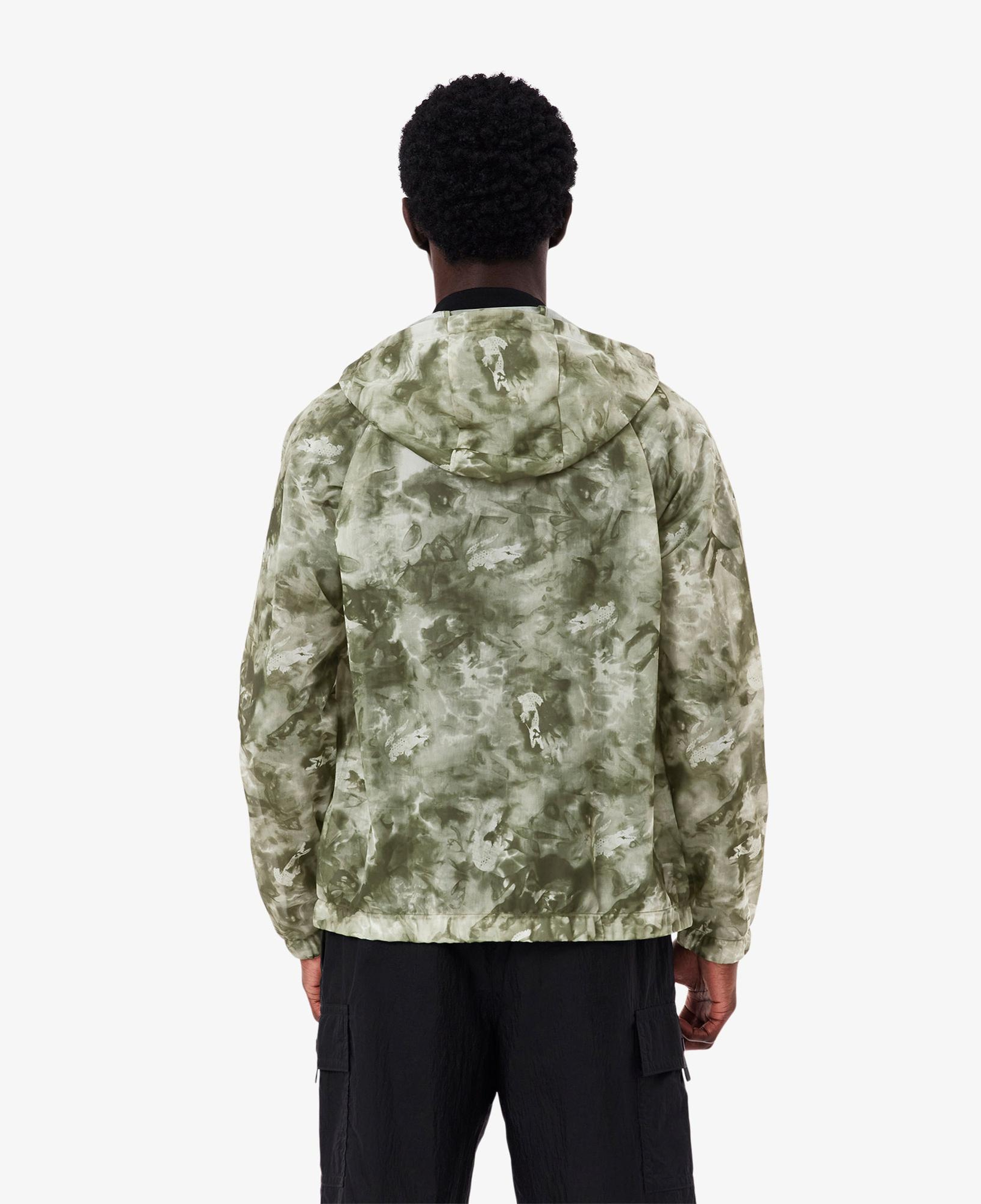 Lacoste Erkek Kapüşonlu Baskılı Yeşil Ceket