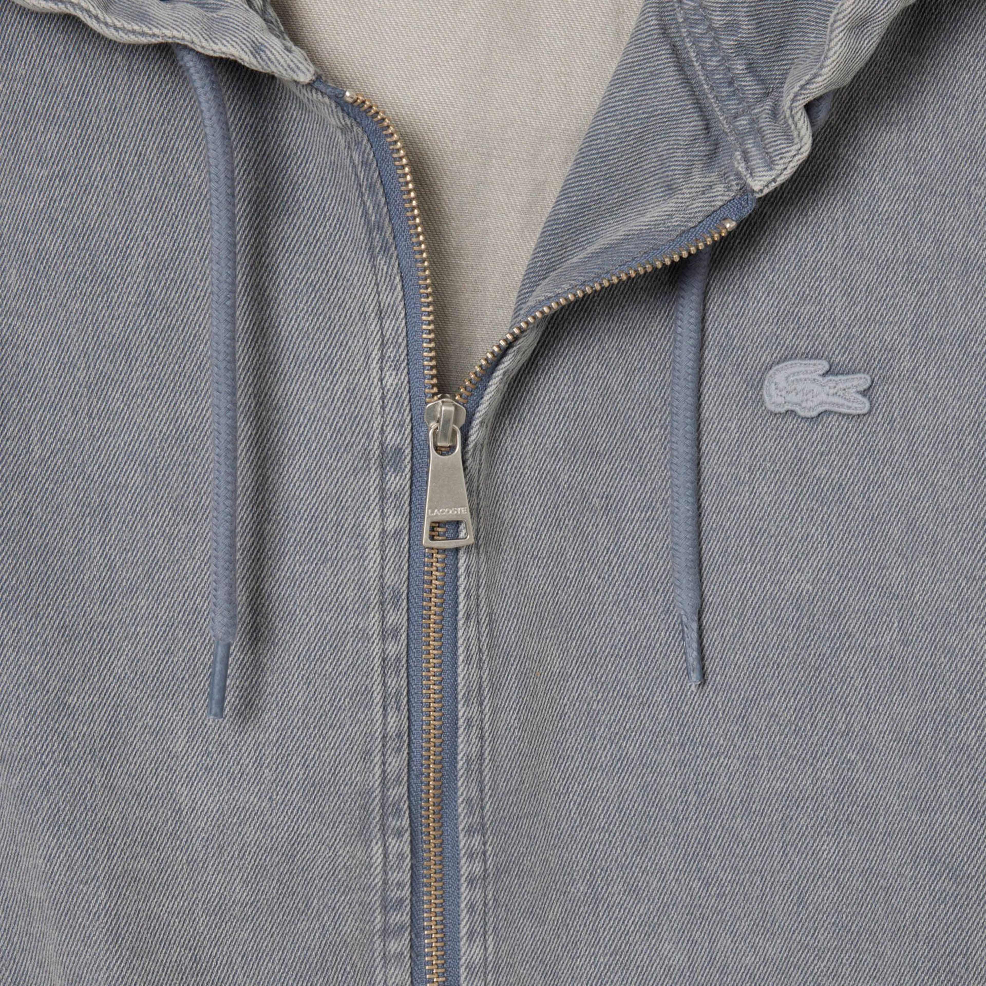 Lacoste Erkek Kapüşonlu Denim Gri Ceket