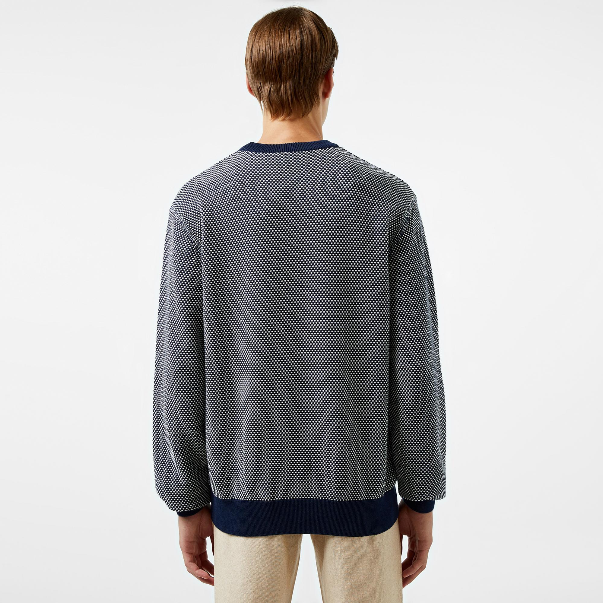 Lacoste Erkek Relaxed Fit Bisiklet Yaka Lacivert Triko