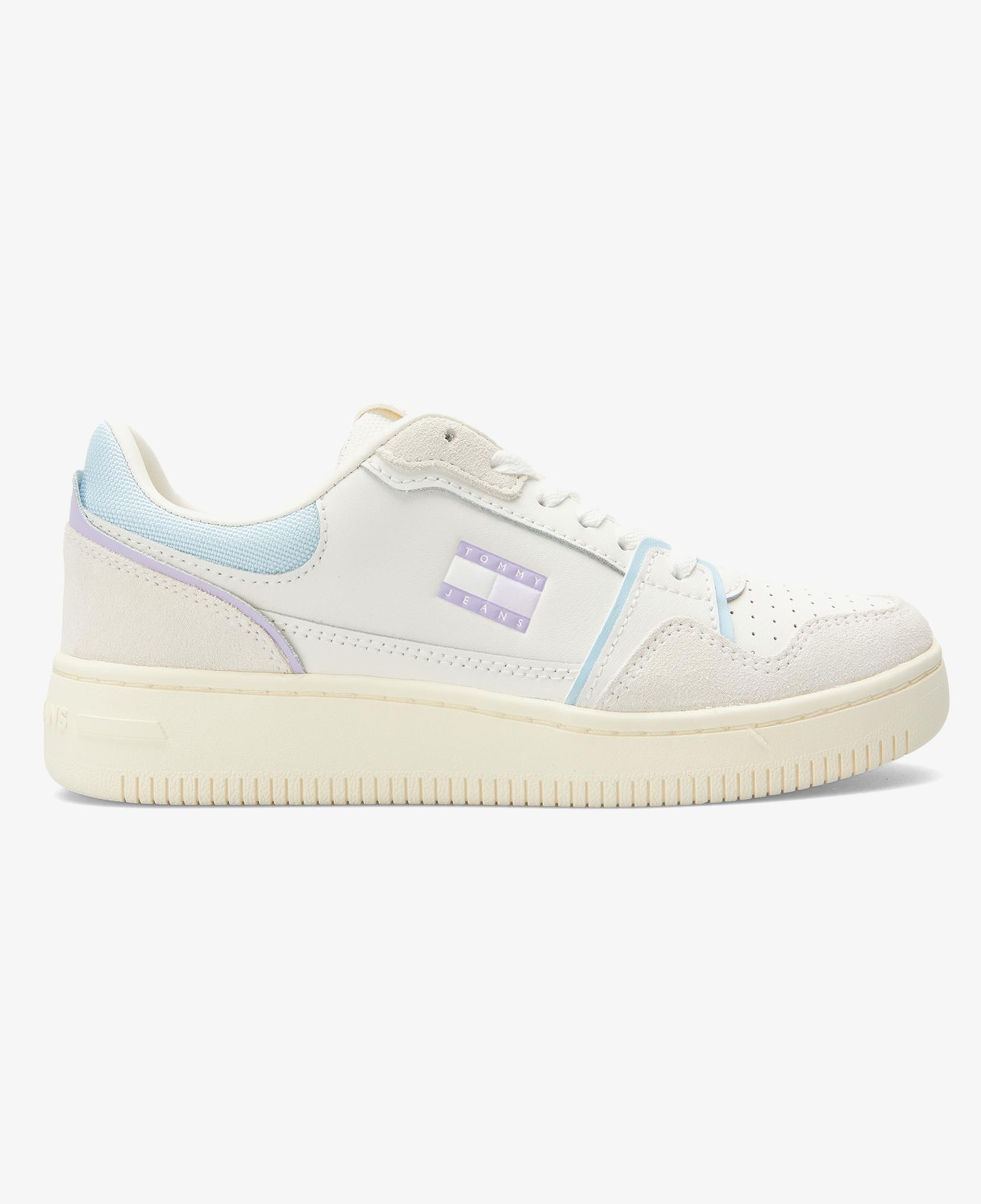 Tommy Jeans Retro Basket Kadın Beyaz/Mavi Spor Ayakkabı