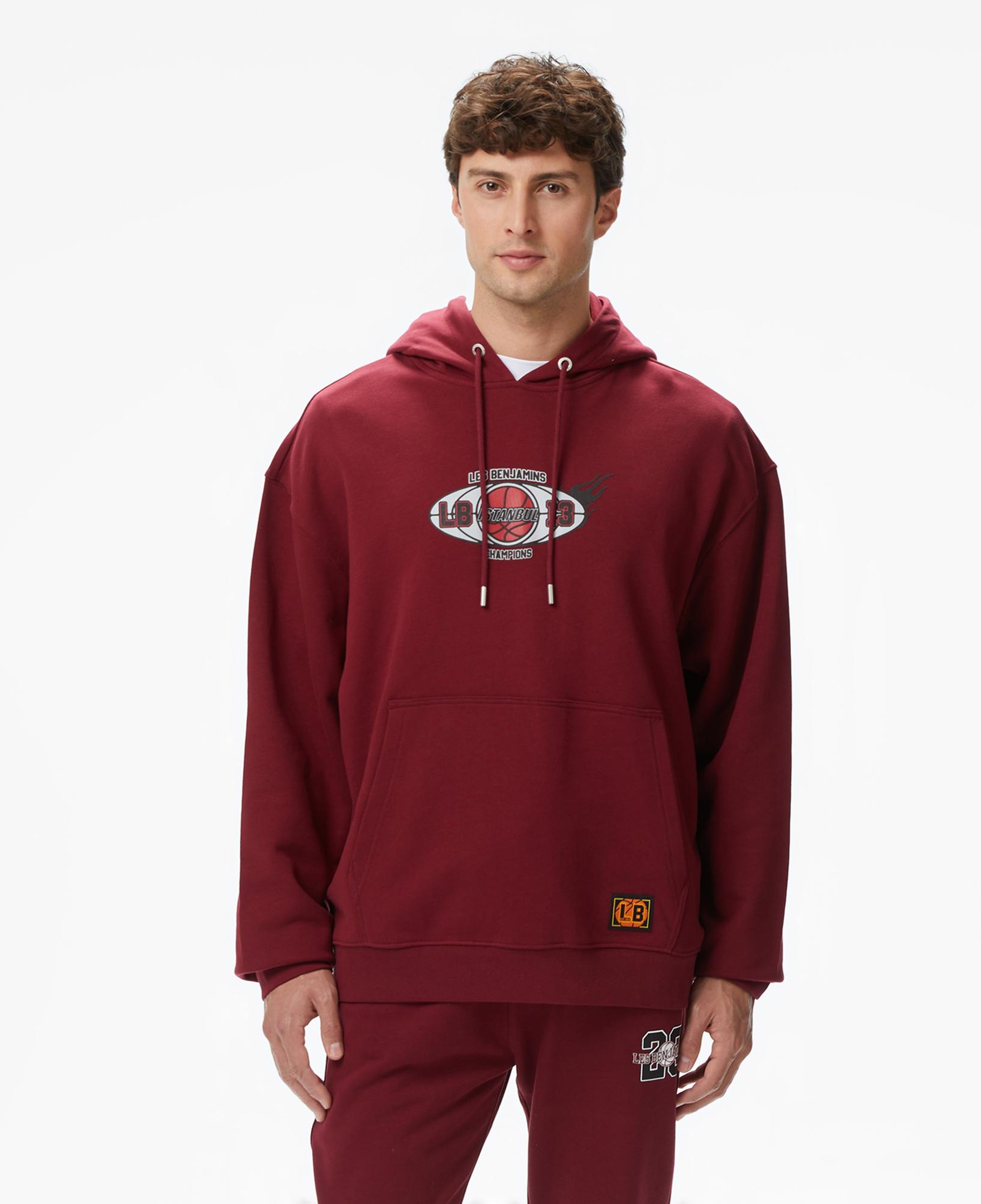 Les Benjamins Essentials 704 Erkek Bordo Sweatshirt