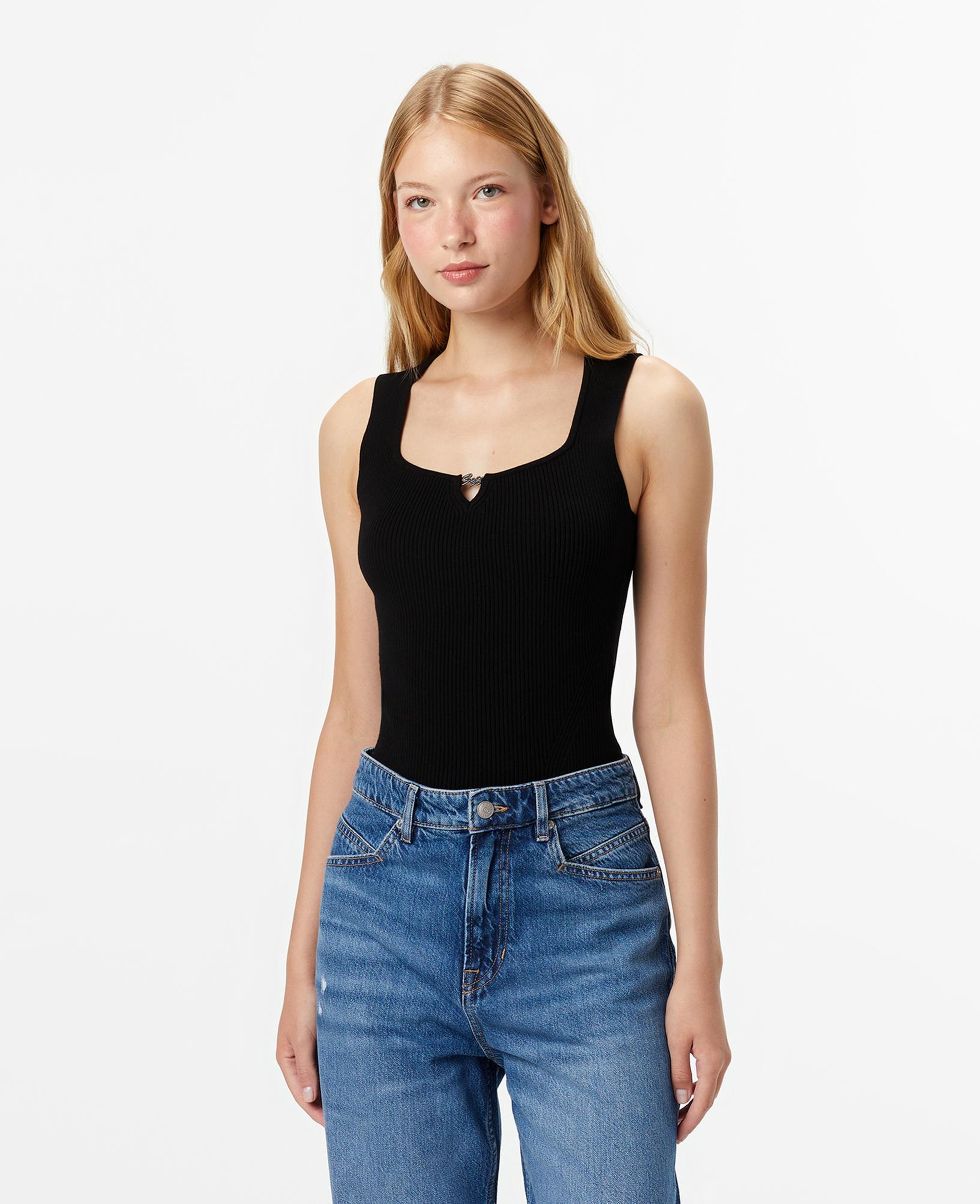 Boss Fiura Kadın Siyah Triko