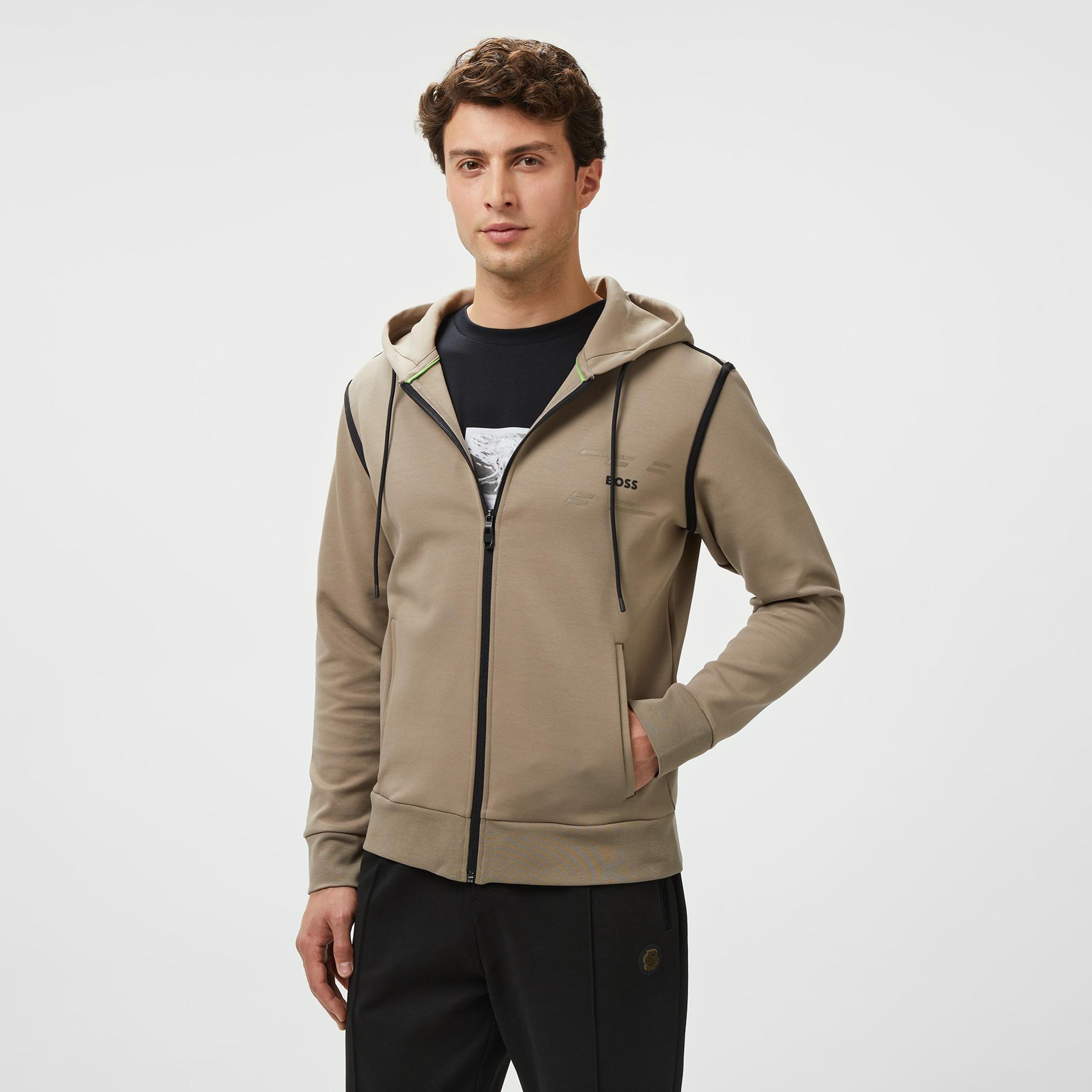 Boss Saggy Tape Erkek Yeşil Sweatshirt