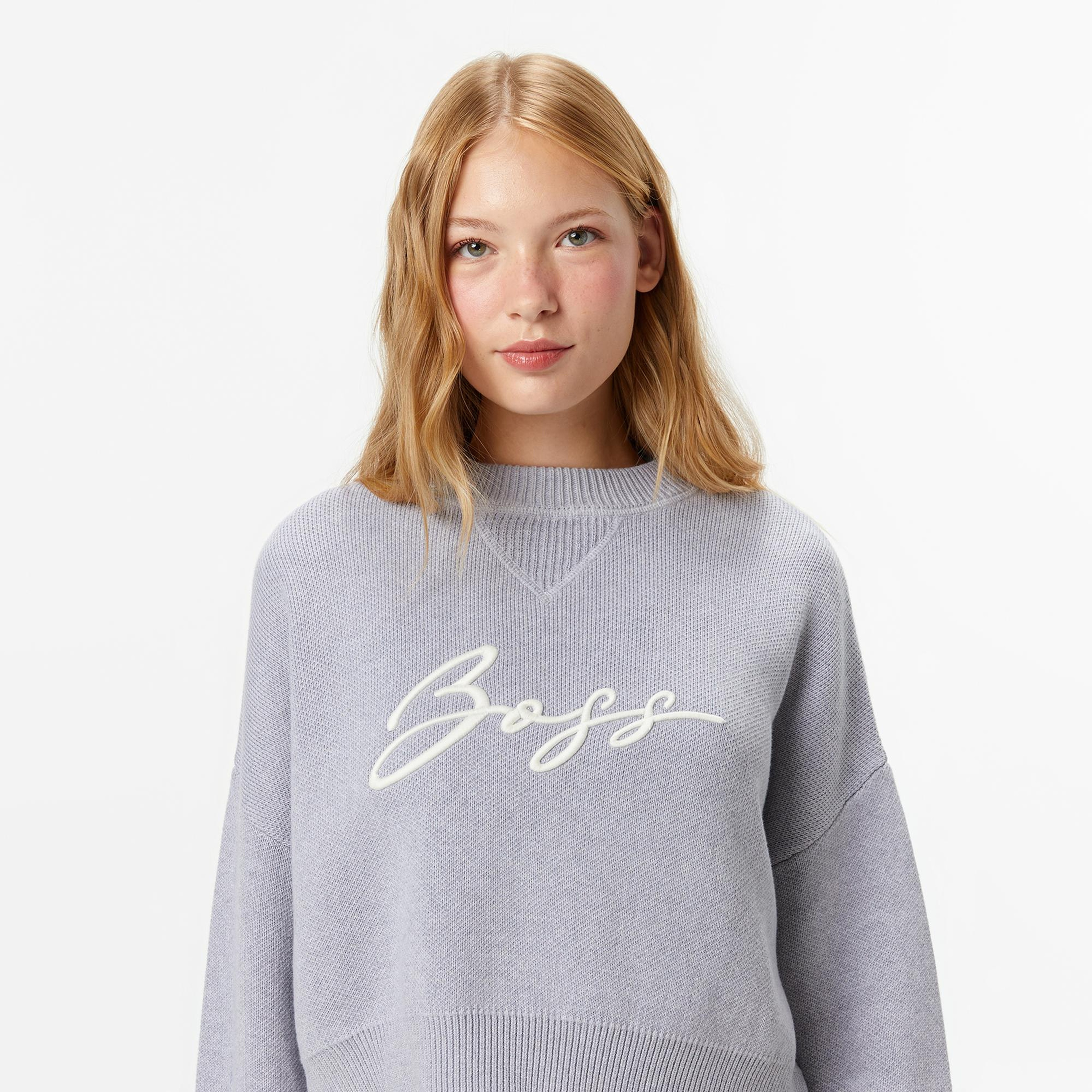 Boss Finevra Kadın Gümüş Triko