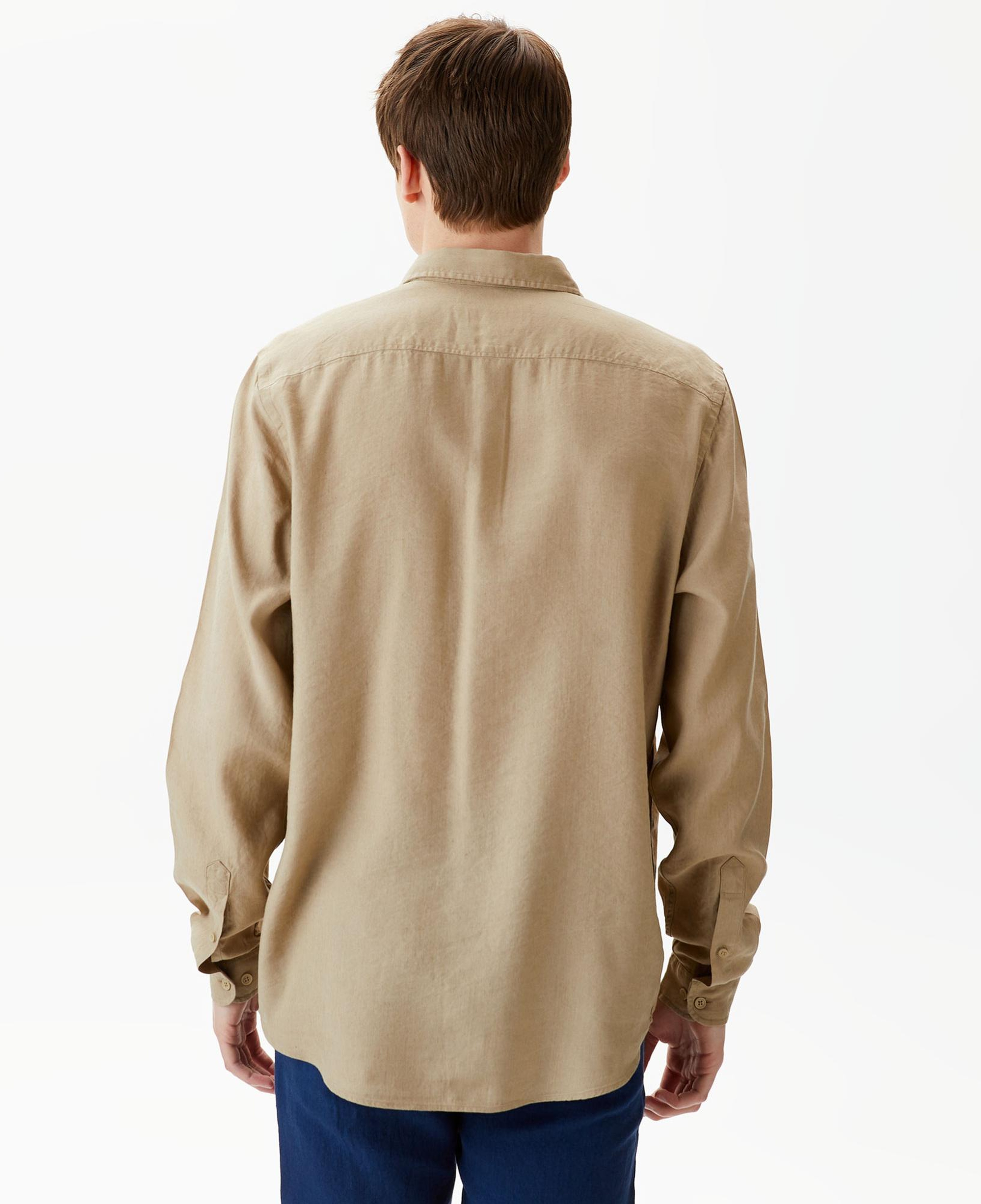 Lacoste Erkek Regular Fit Keten Bej Gömlek