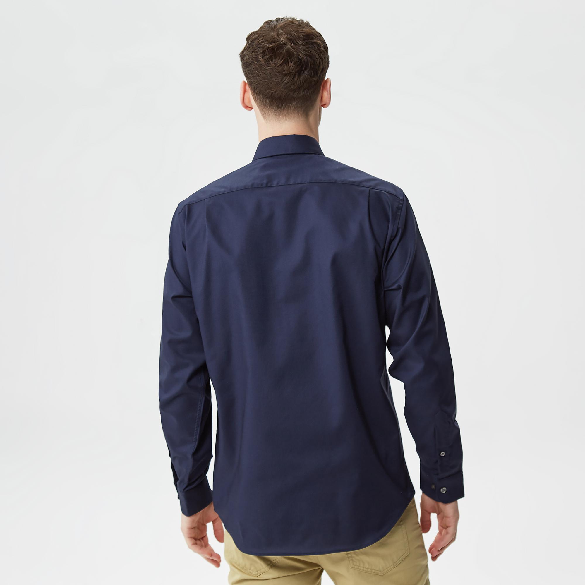 Lacoste Erkek Regular Fit Düğmeli Yaka Lacivert Gömlek