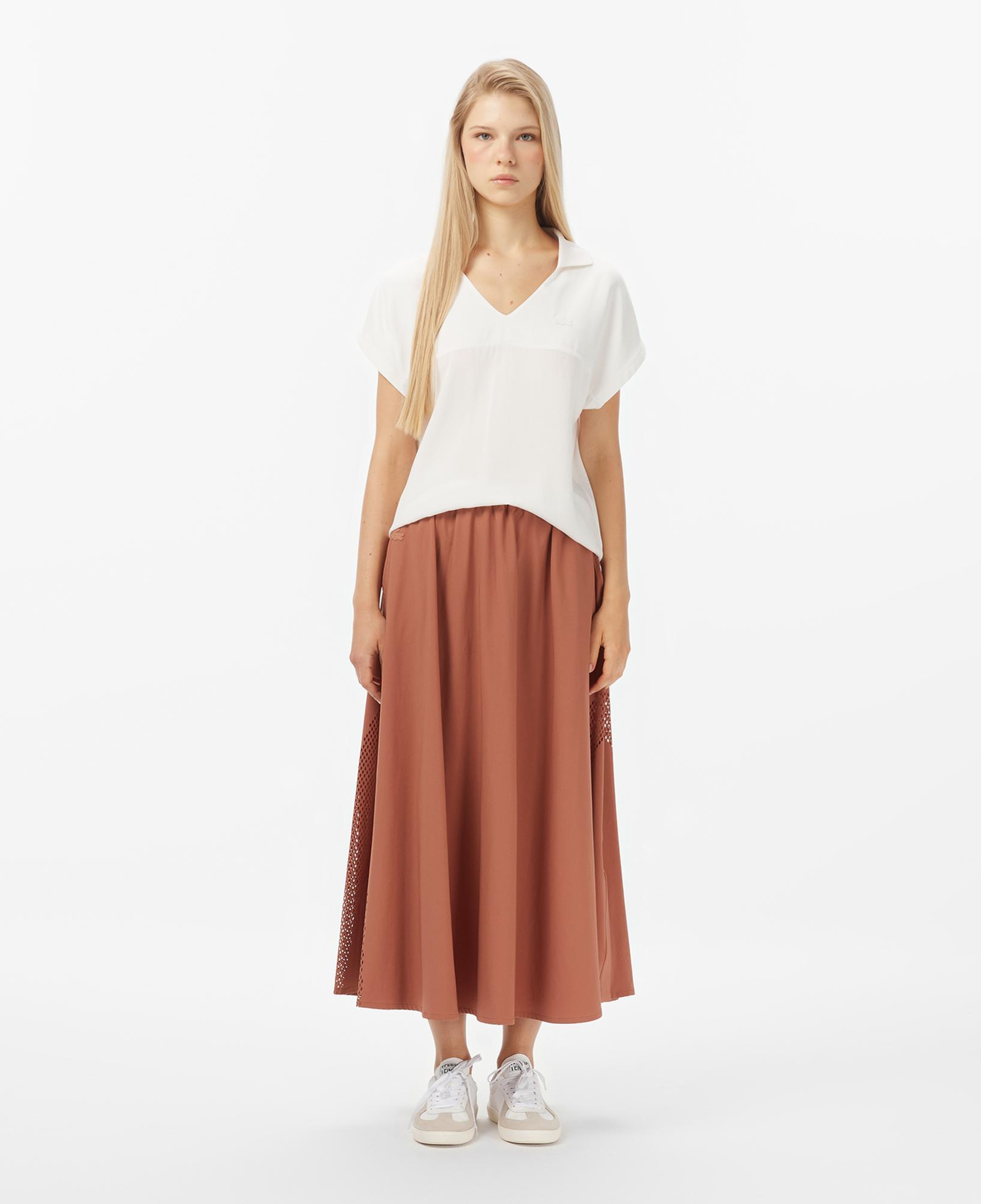 Lacoste Kadın Flare Fit Kahverengi Etek