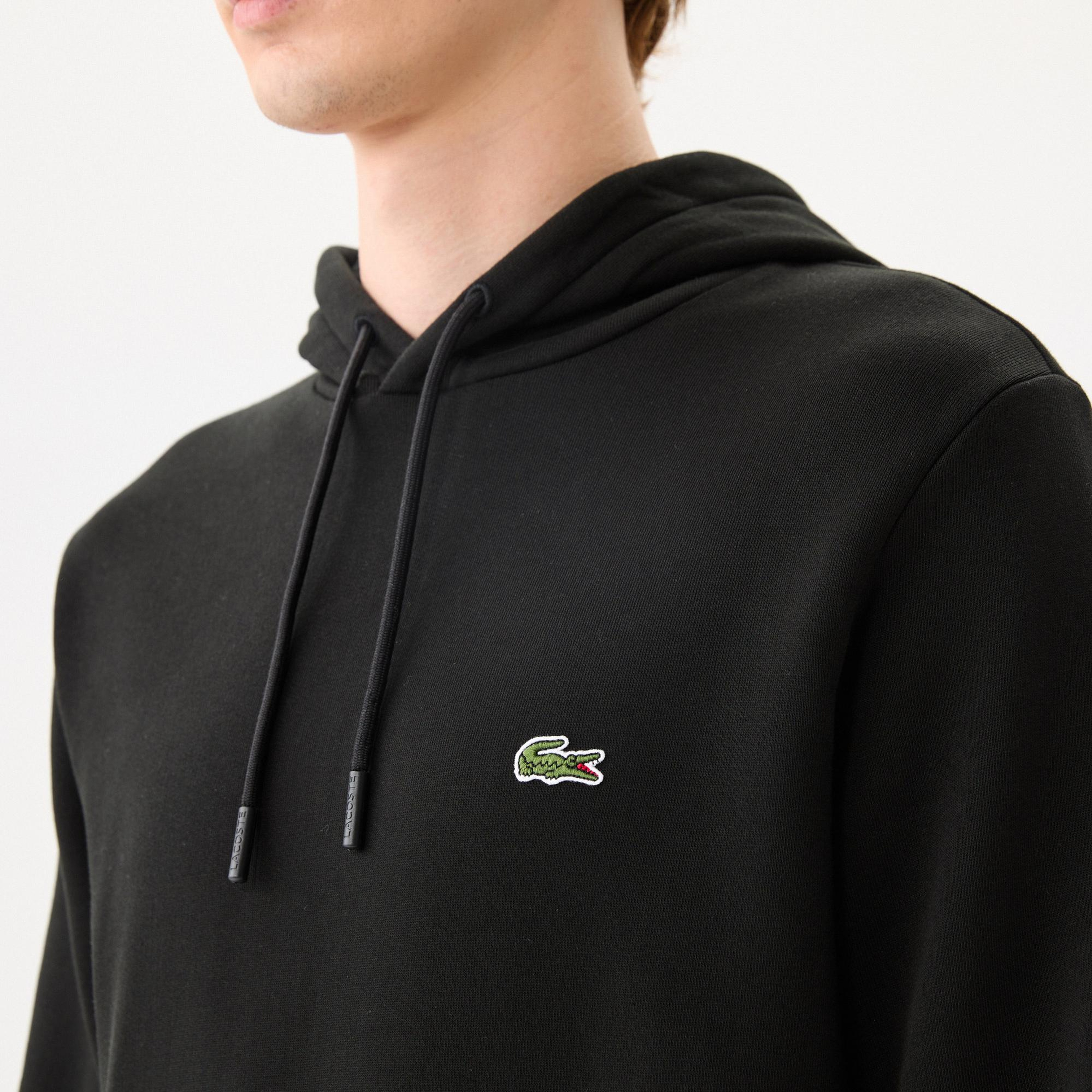 Lacoste Erkek Classic Fit Kapüşonlu Siyah Sweatshirt