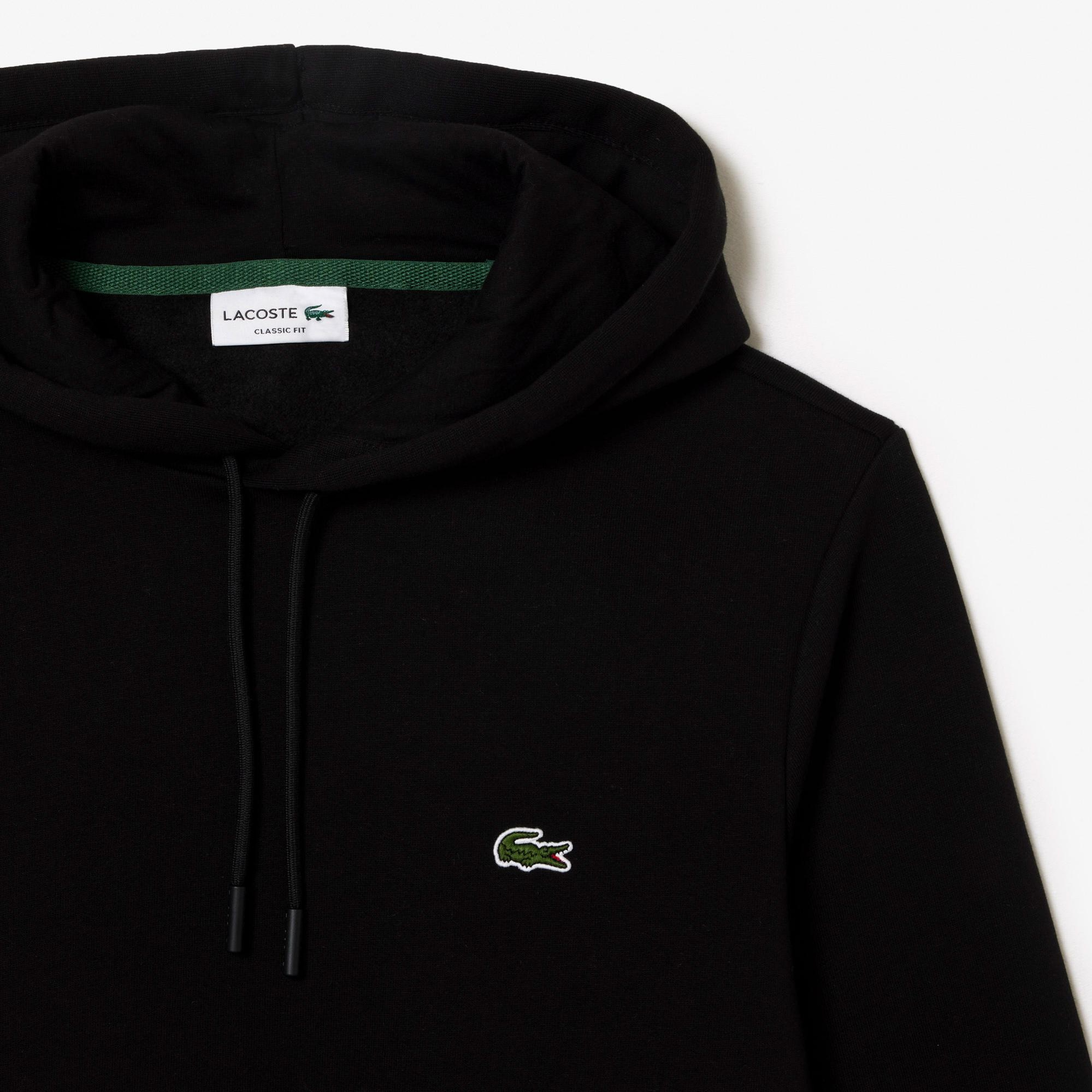 Lacoste Erkek Classic Fit Kapüşonlu Siyah Sweatshirt