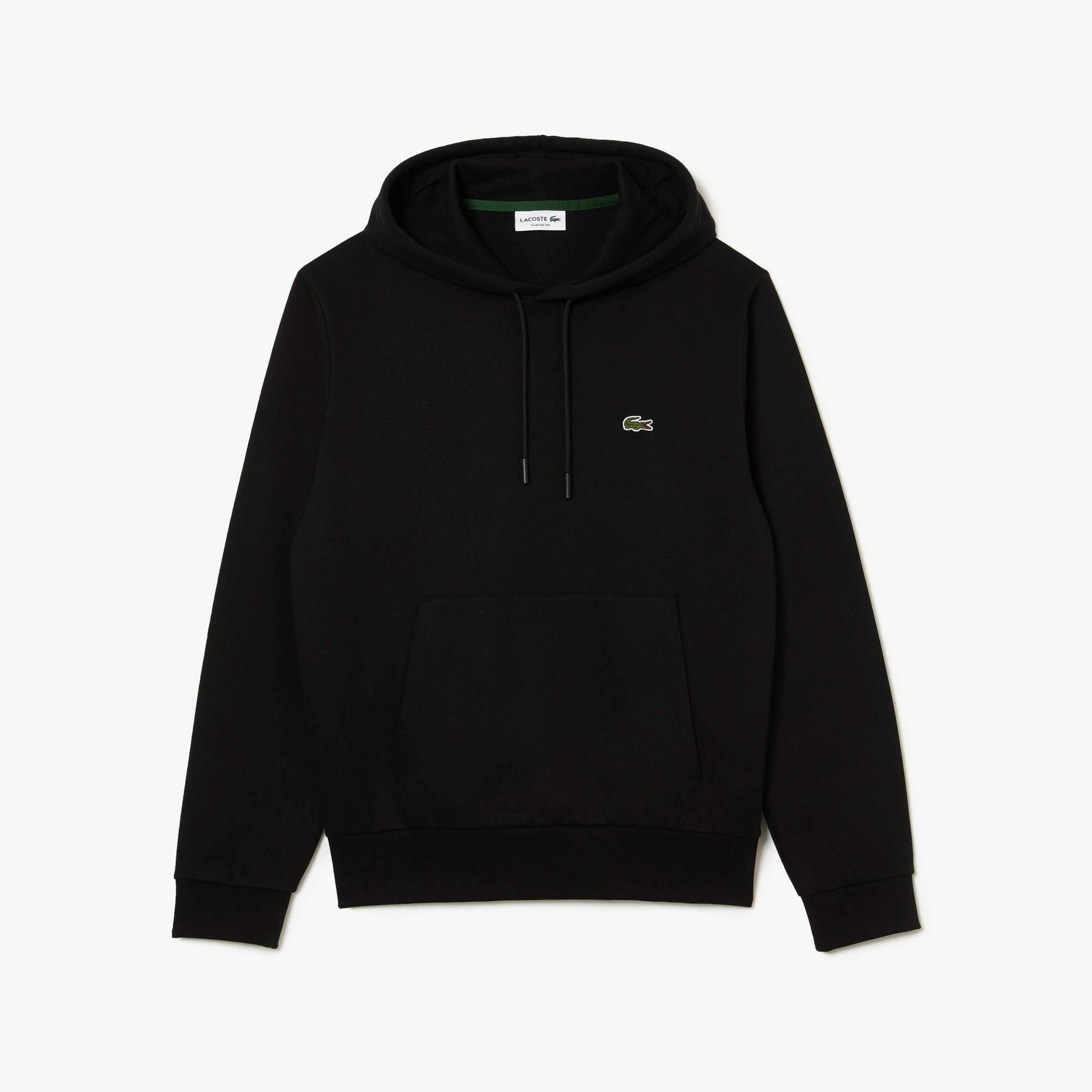 Lacoste Erkek Classic Fit Kapüşonlu Siyah Sweatshirt