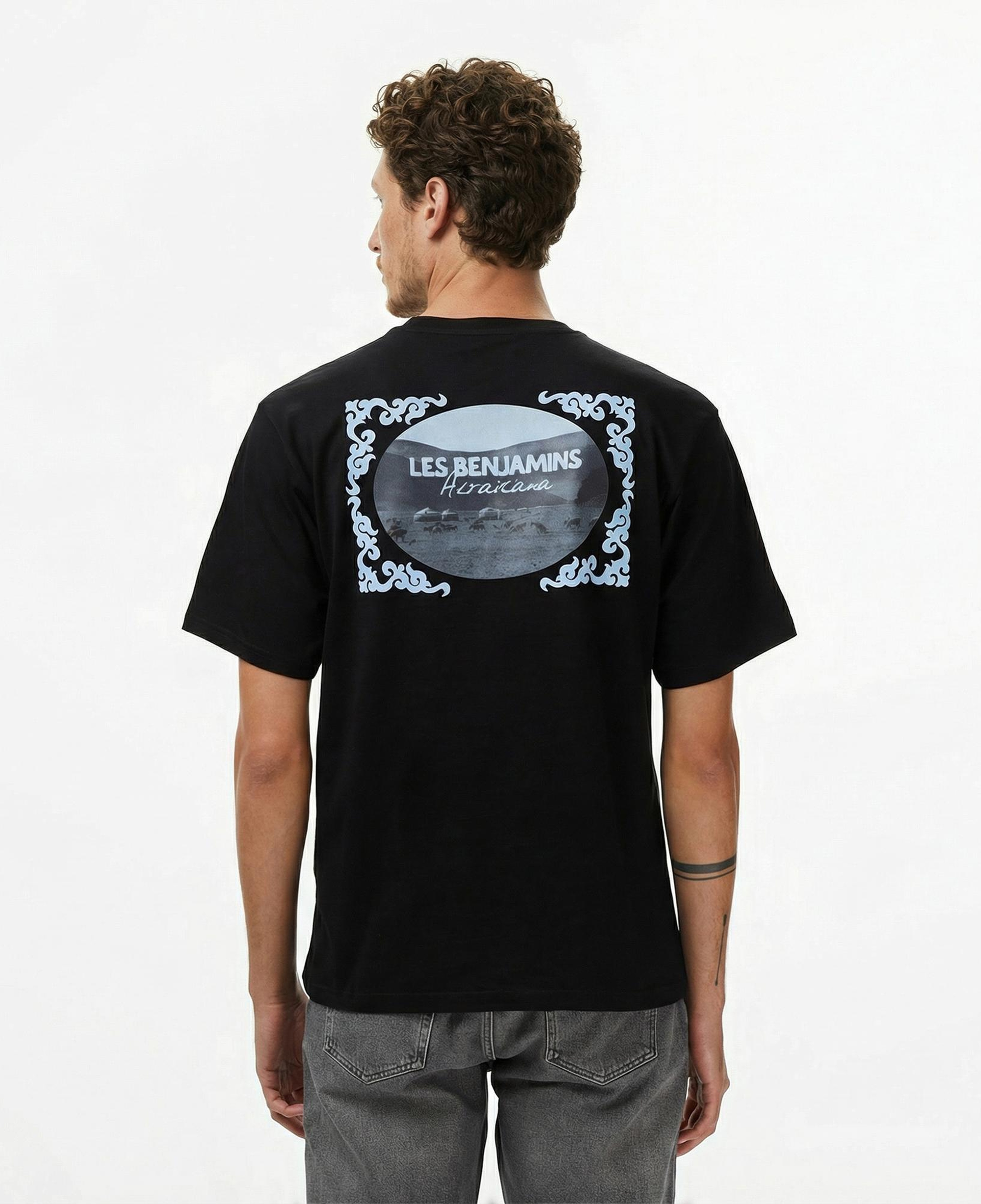 Les Benjamins Relaxed 028 Erkek Siyah T-Shirt
