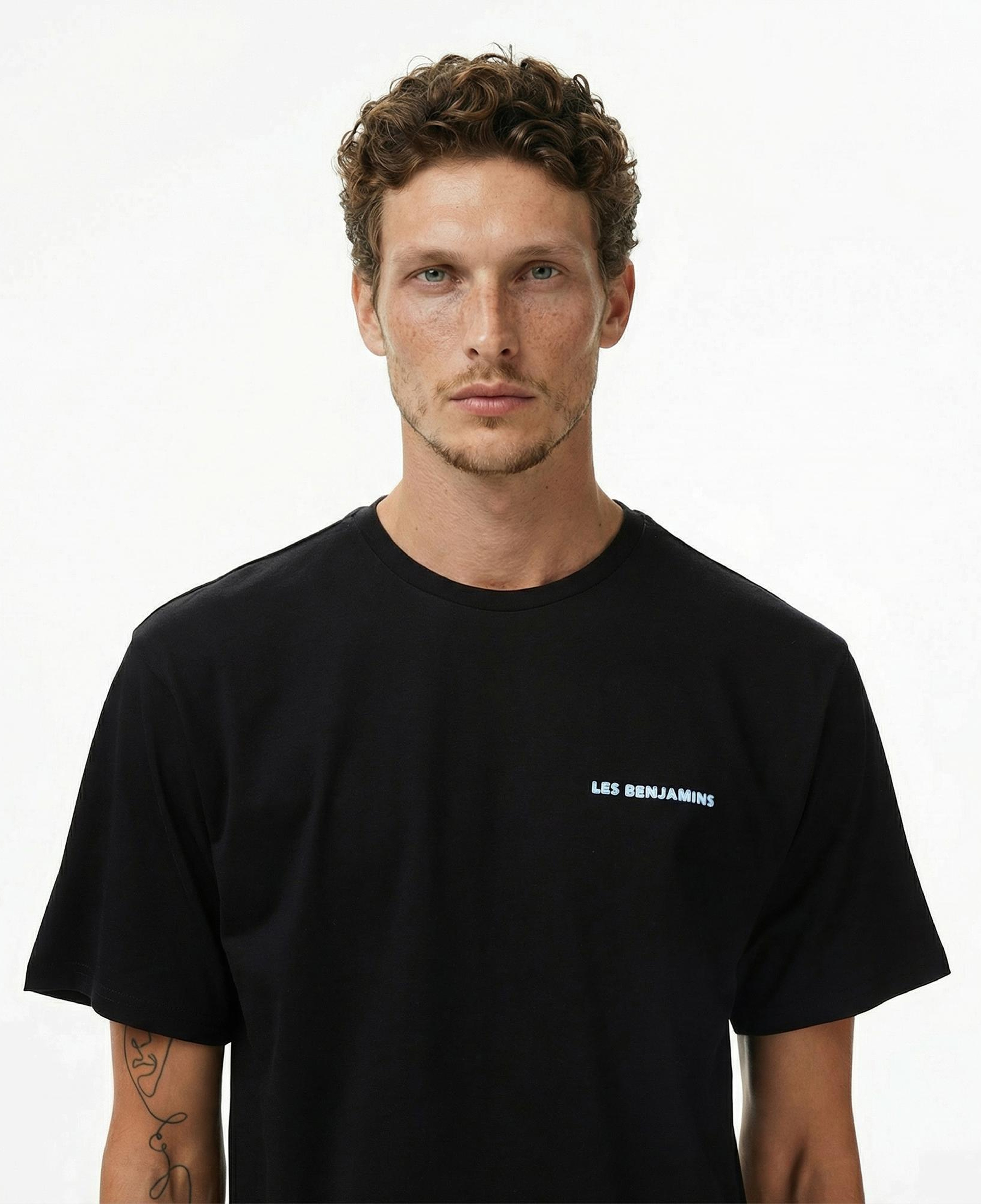 Les Benjamins Relaxed 028 Erkek Siyah T-Shirt