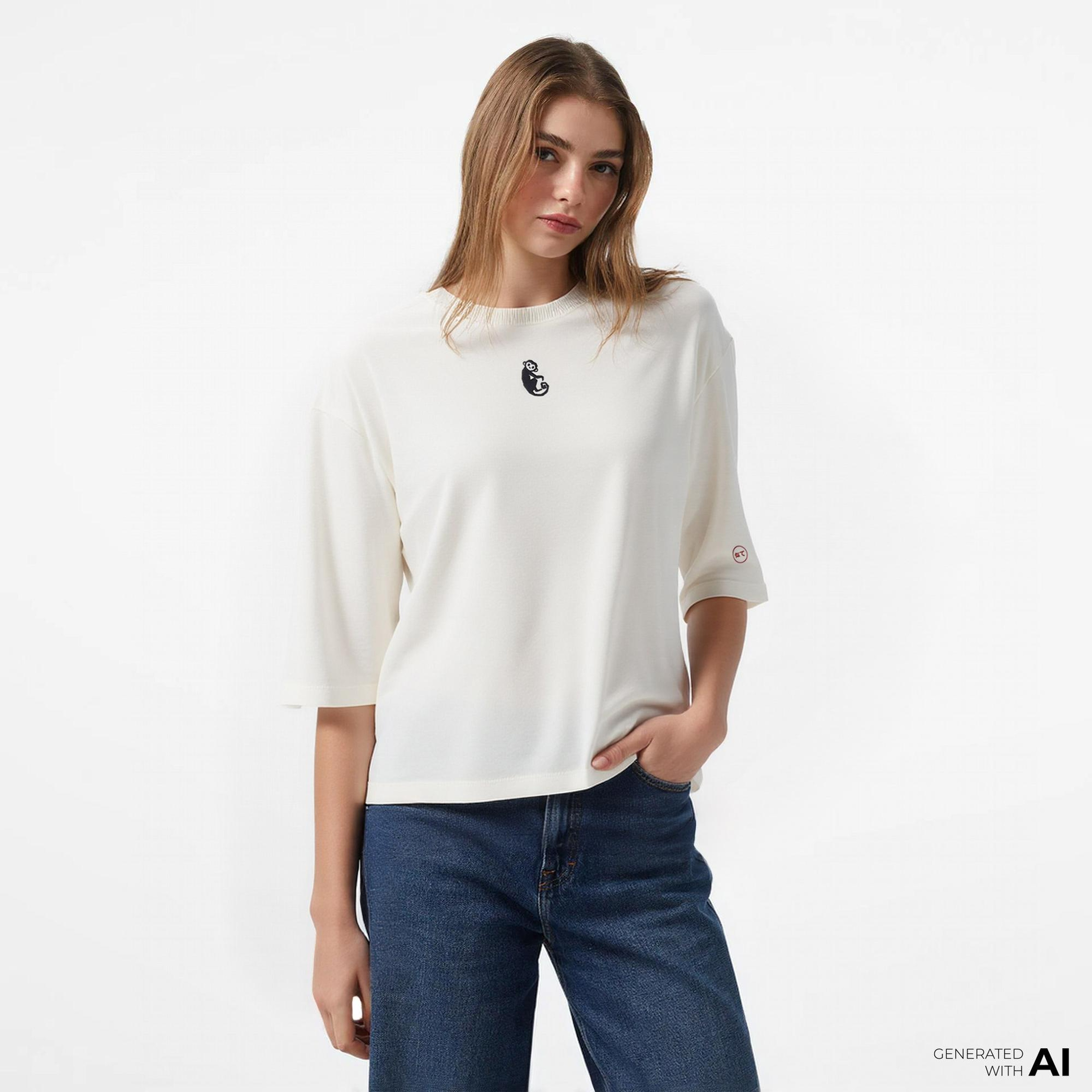 UNITED4 x Monkey Project Dj Unisex Beyaz T-Shirt