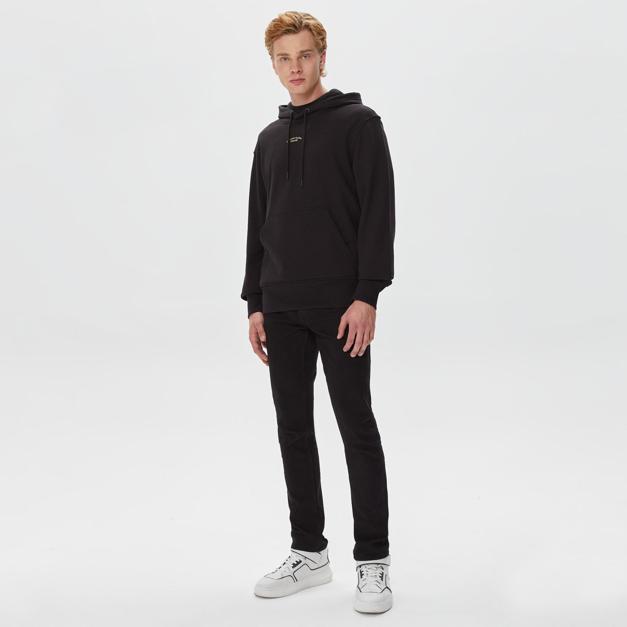 Calvin Klein Canvas Curve Graphic Siyah Erkek Sweatshirt