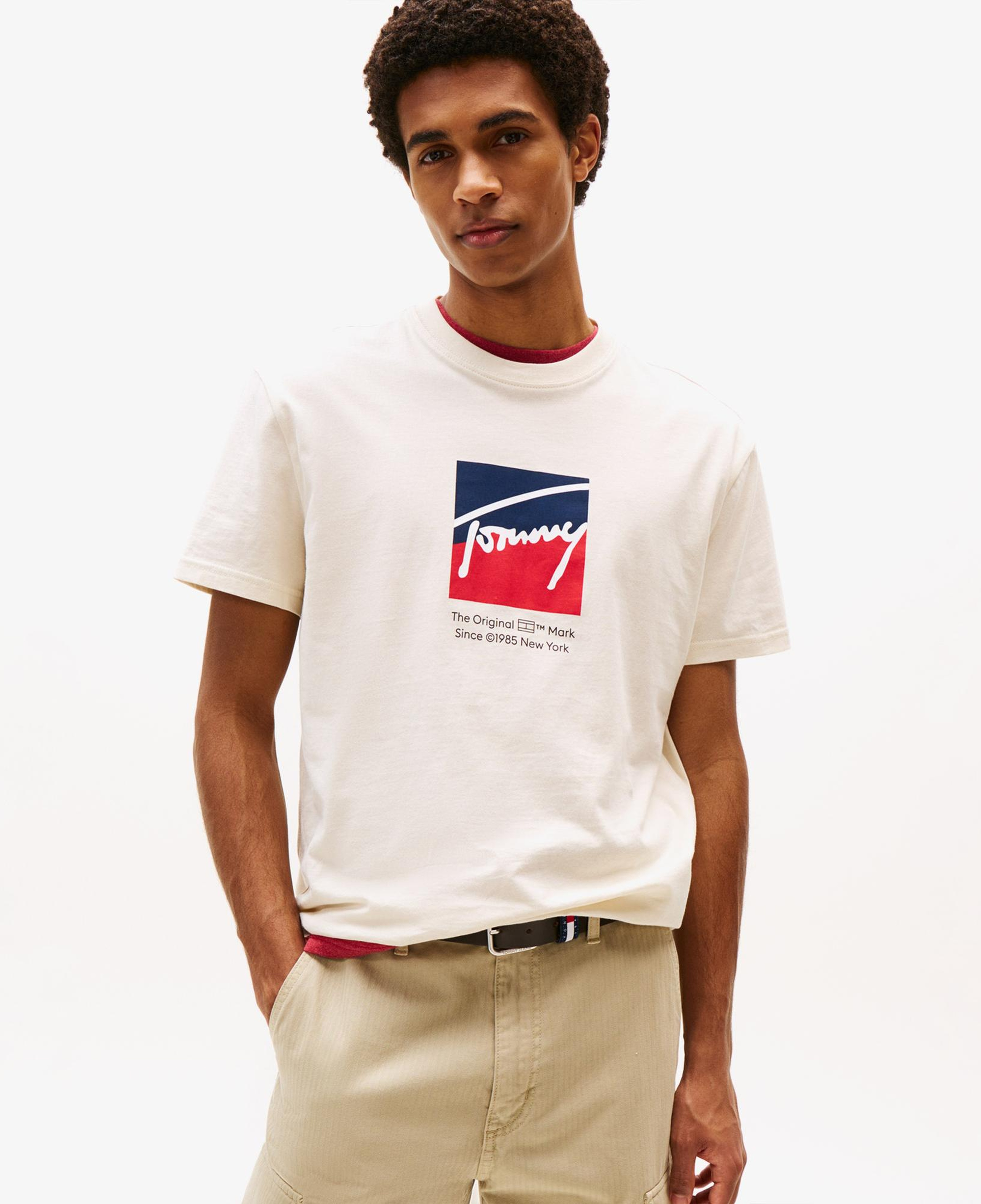 Tommy Jeans Regular Erkek Bej T-Shirt