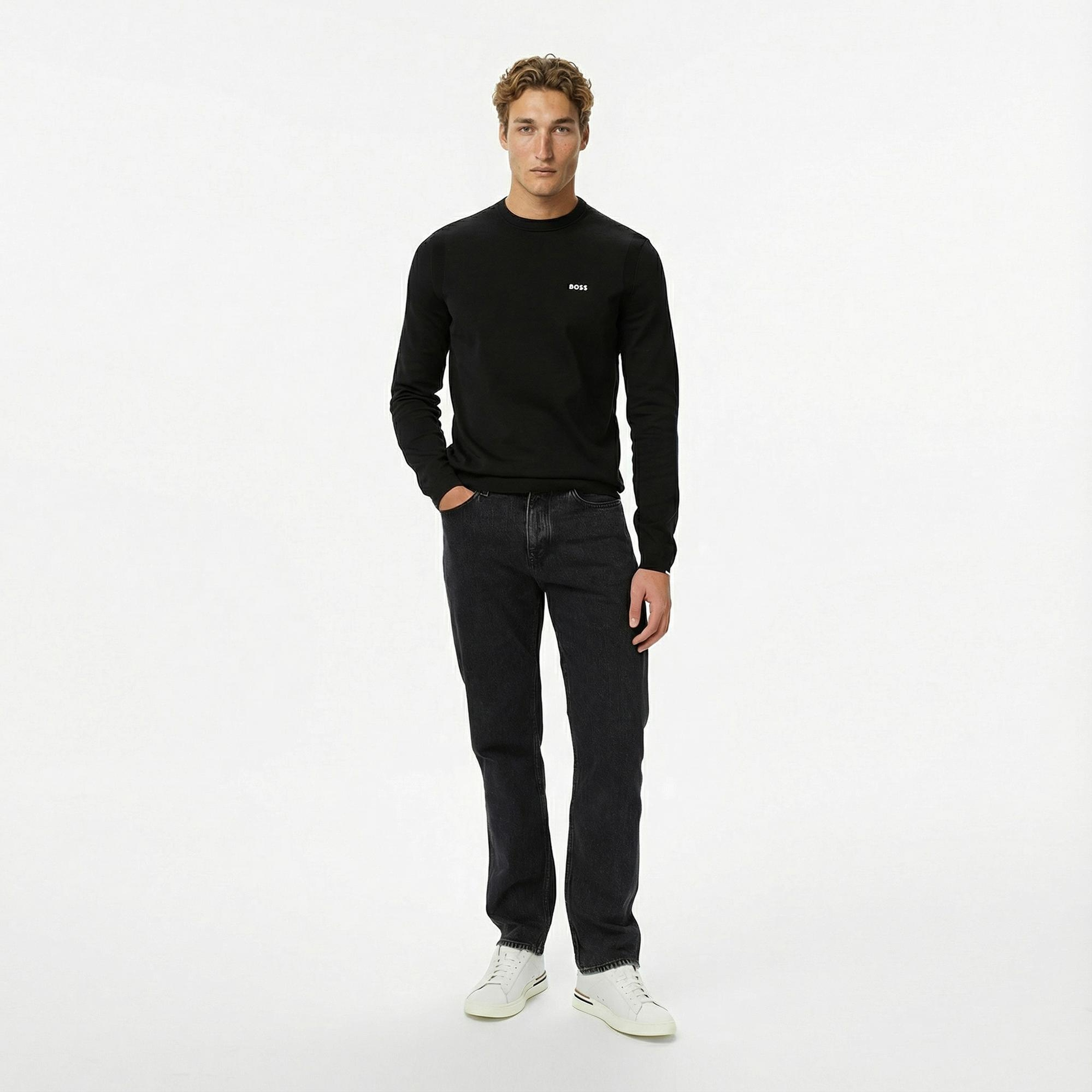 Boss Ever-X Erkek Siyah Triko