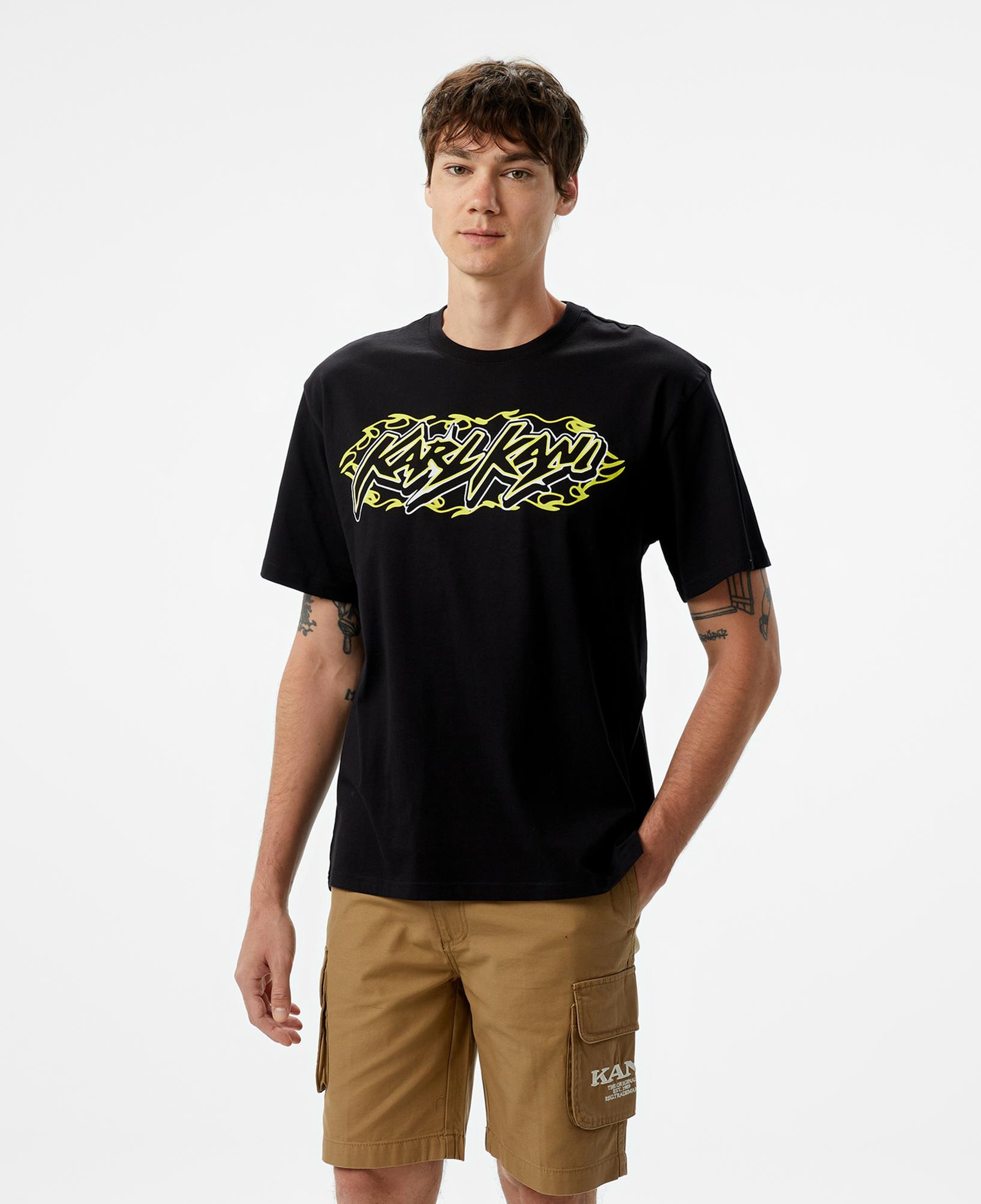 Karl Kani Woven Signature Airbush Amor Erkek Siyah T-Shirt