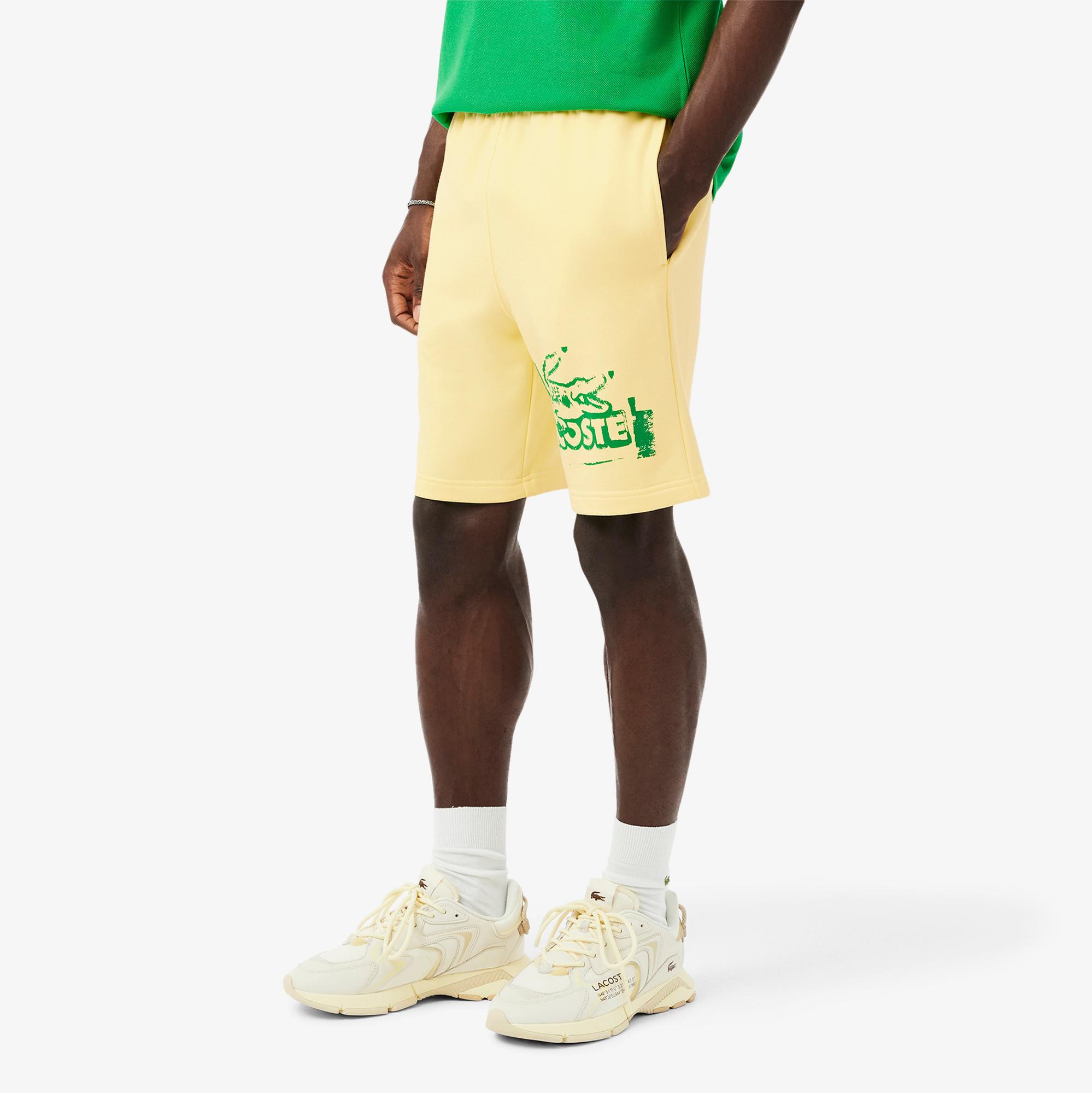 Lacoste Graphic Print Fleece Erkek Mavi Şort