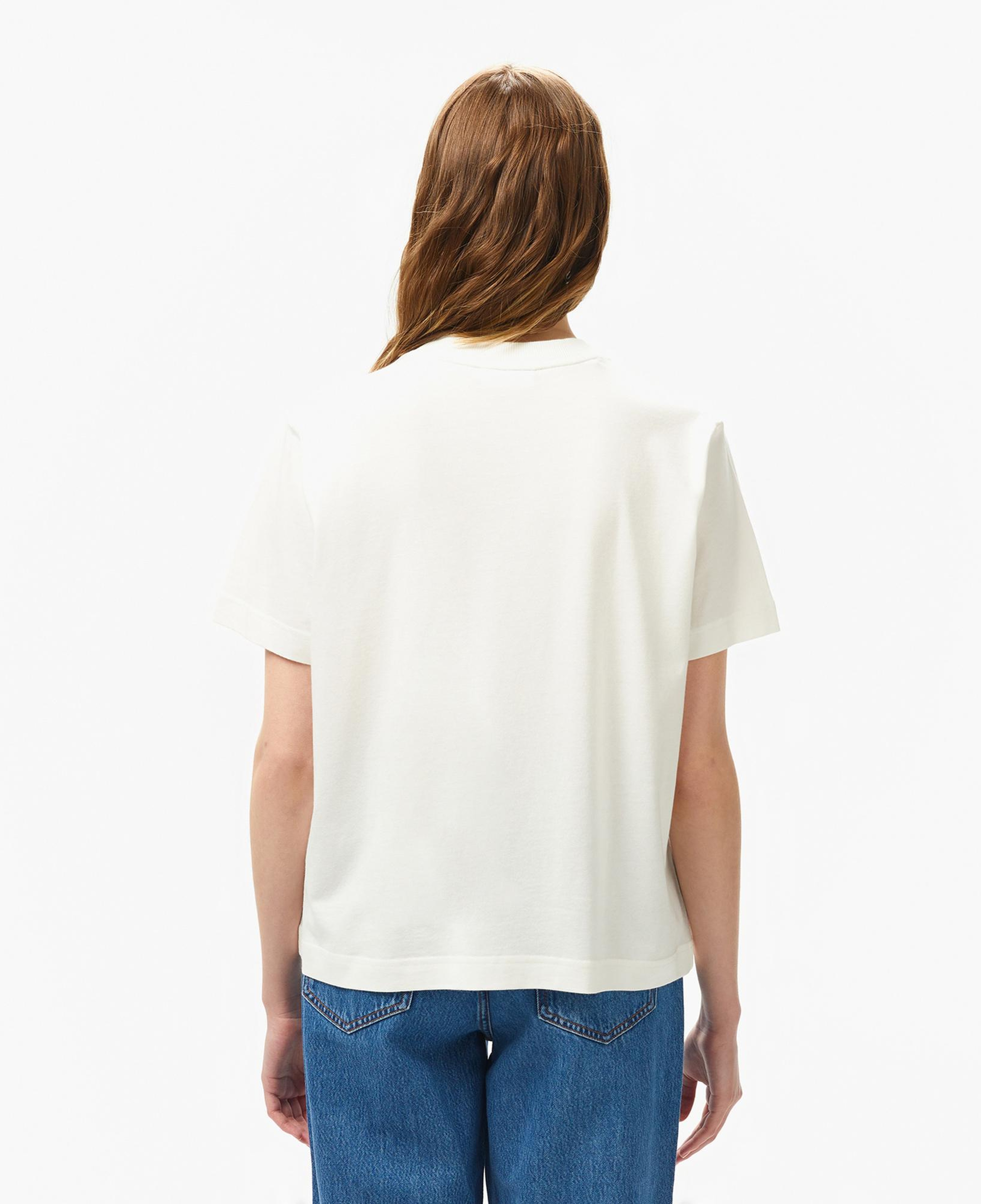 Lacoste Kadın Loose Fit Bisiklet Yaka Beyaz T-Shirt