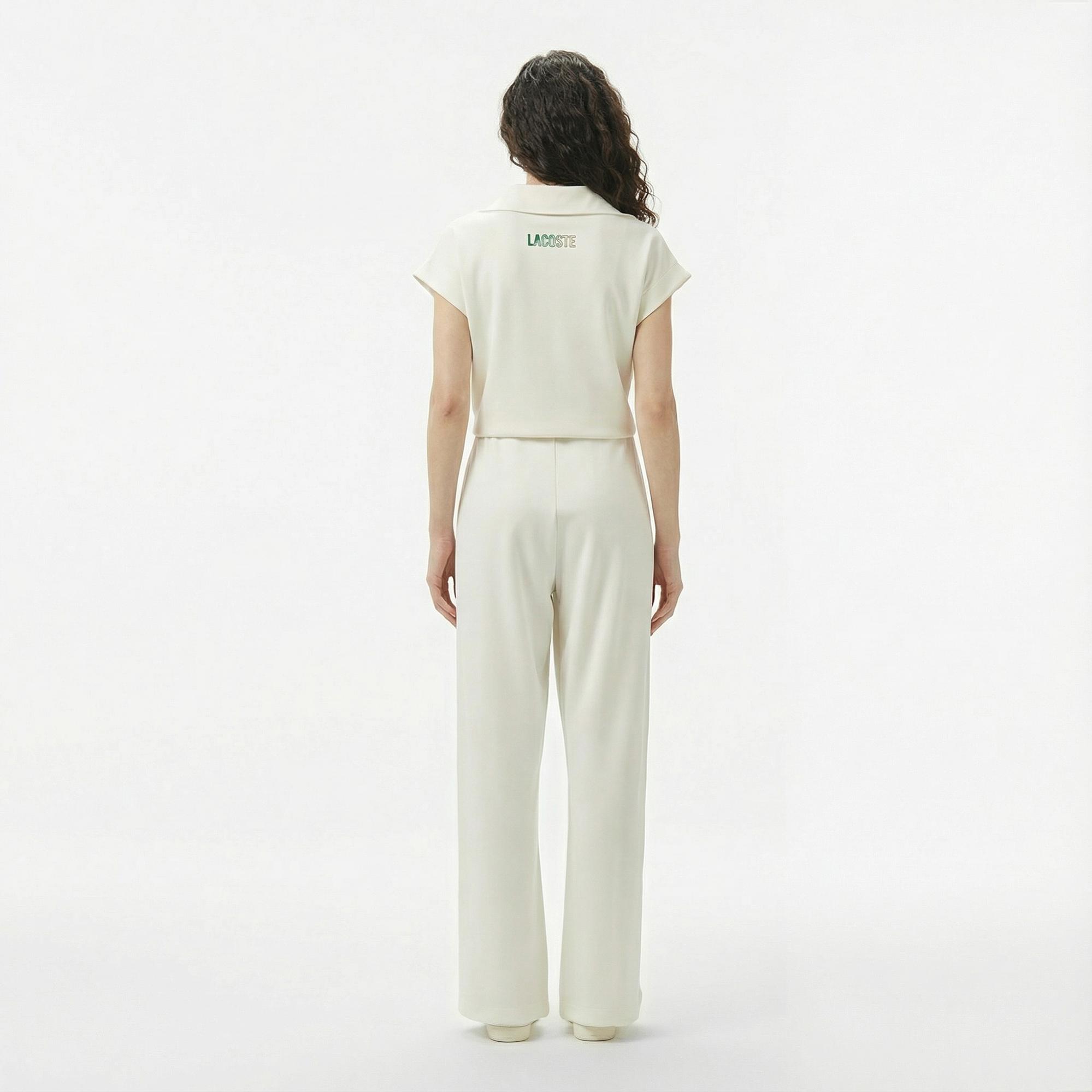 Lacoste Kadın Loose Fit Beyaz Eşofman Altı