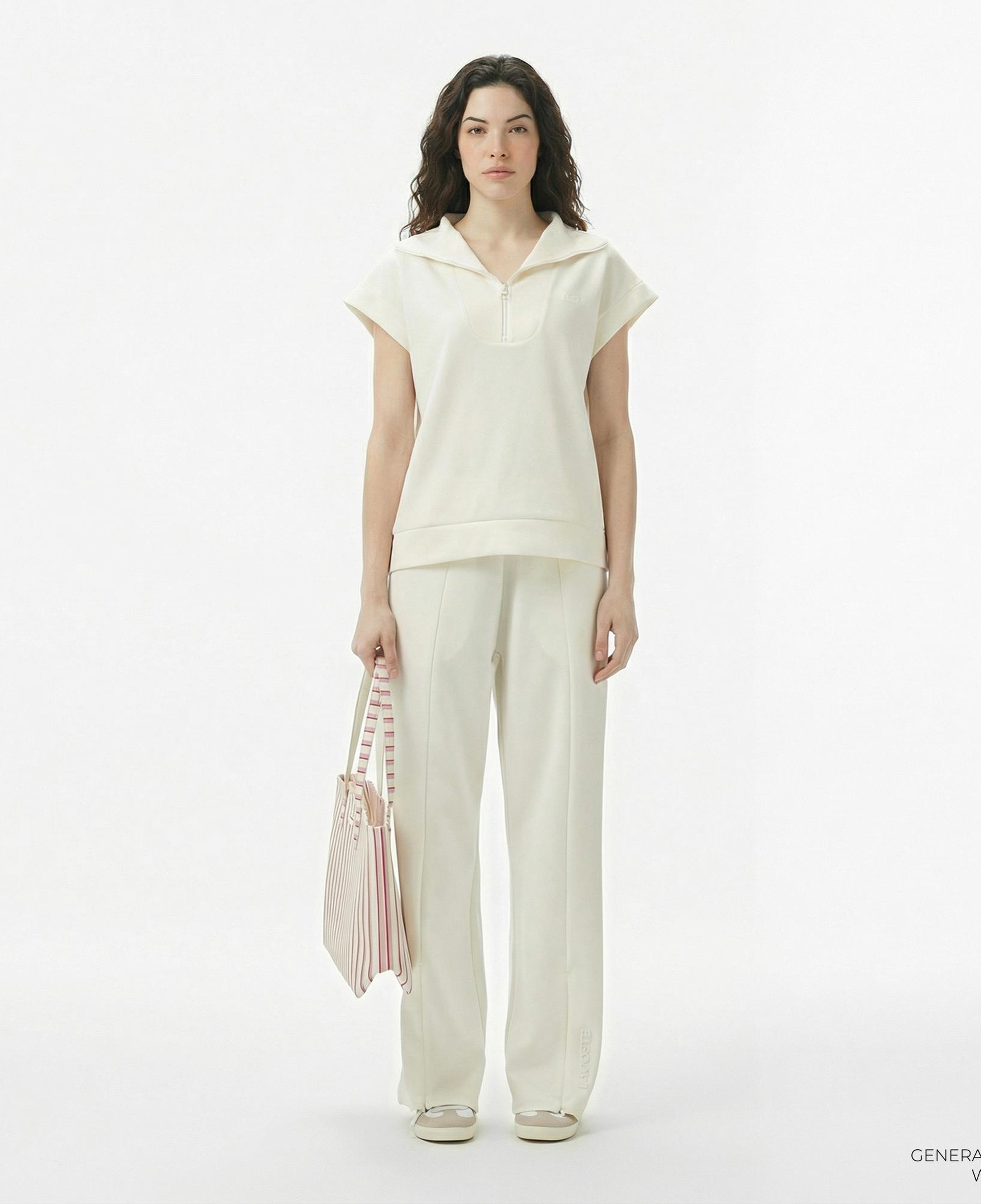 Lacoste Kadın Loose Fit Beyaz Eşofman Altı