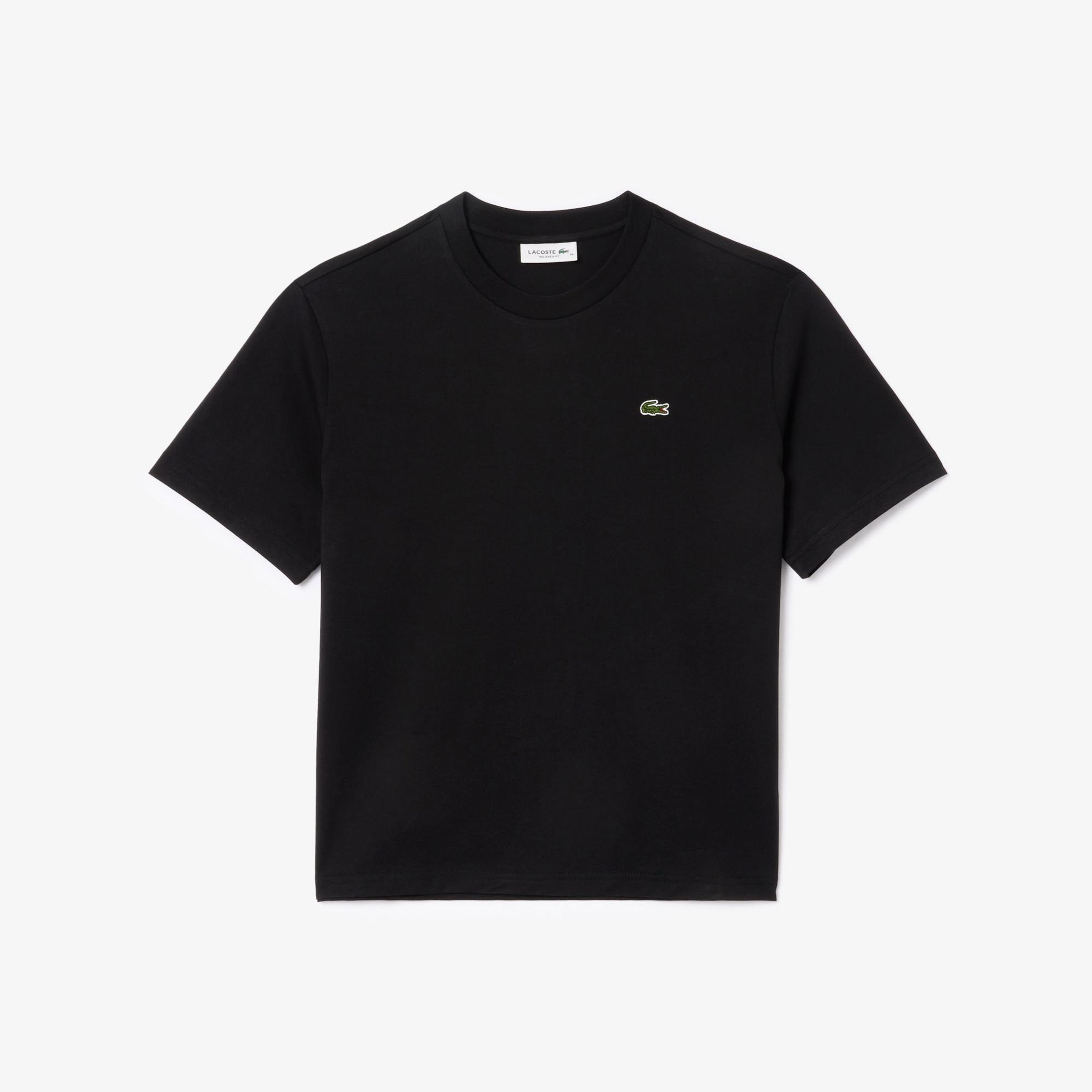 Lacoste Kadın Relaxed Fit Bisiklet Yaka Siyah T-Shirt