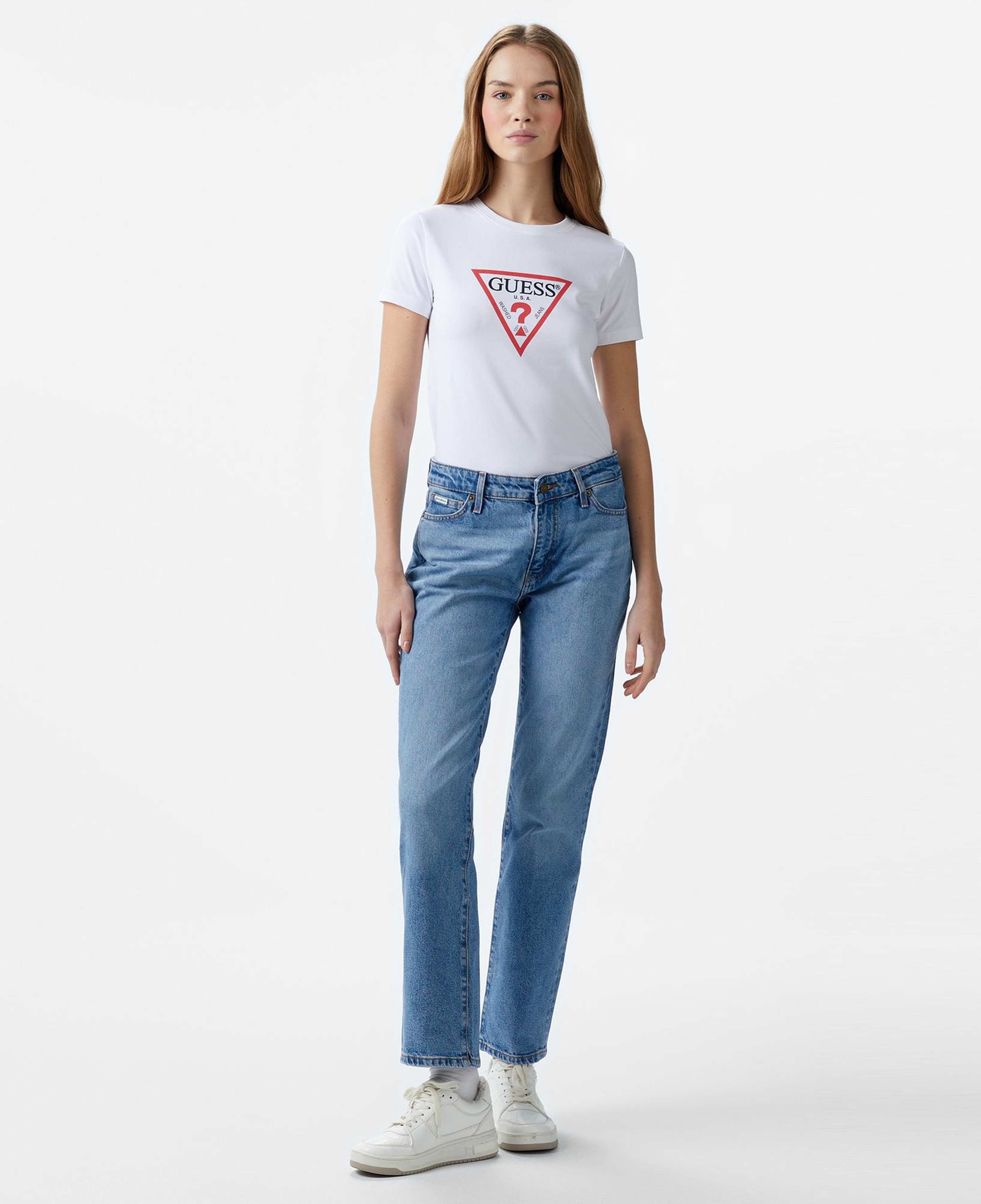Guess Iconic Mid Organic Kadın Beyaz T-Shirt