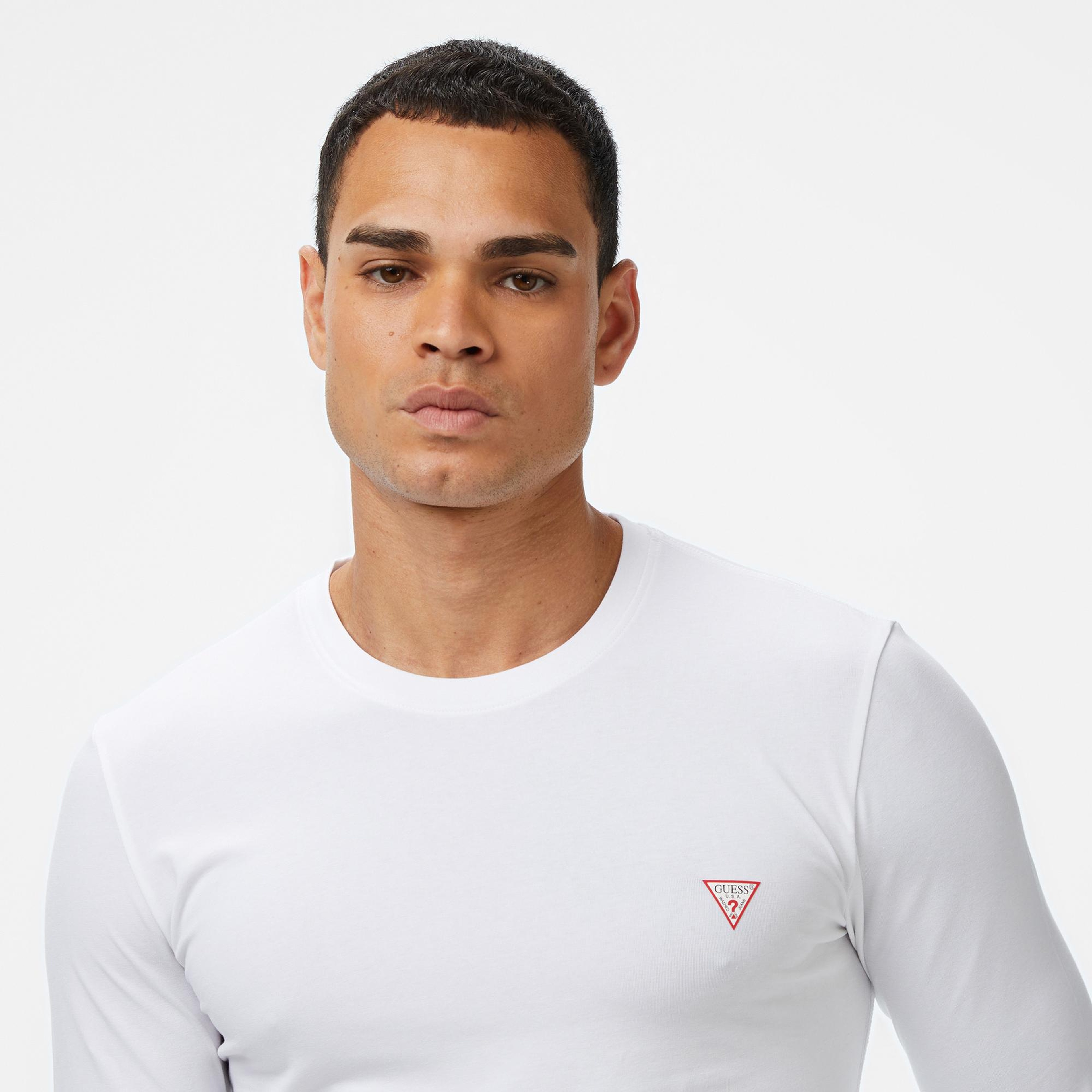 Guess Core Slim Fit Erkek Beyaz T-Shirt