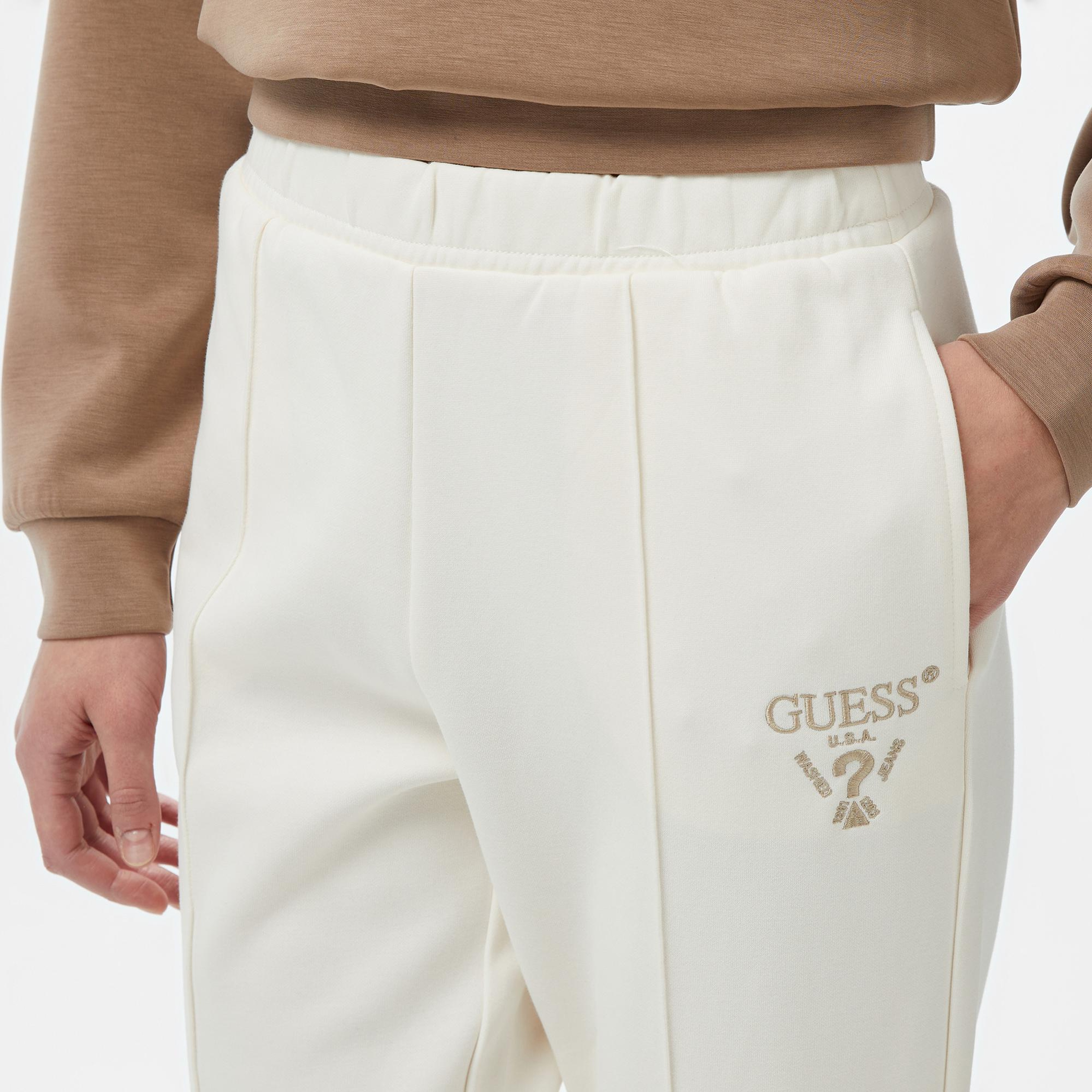 Guess Roberta Fleece Kadın Beyaz Eşofman Altı