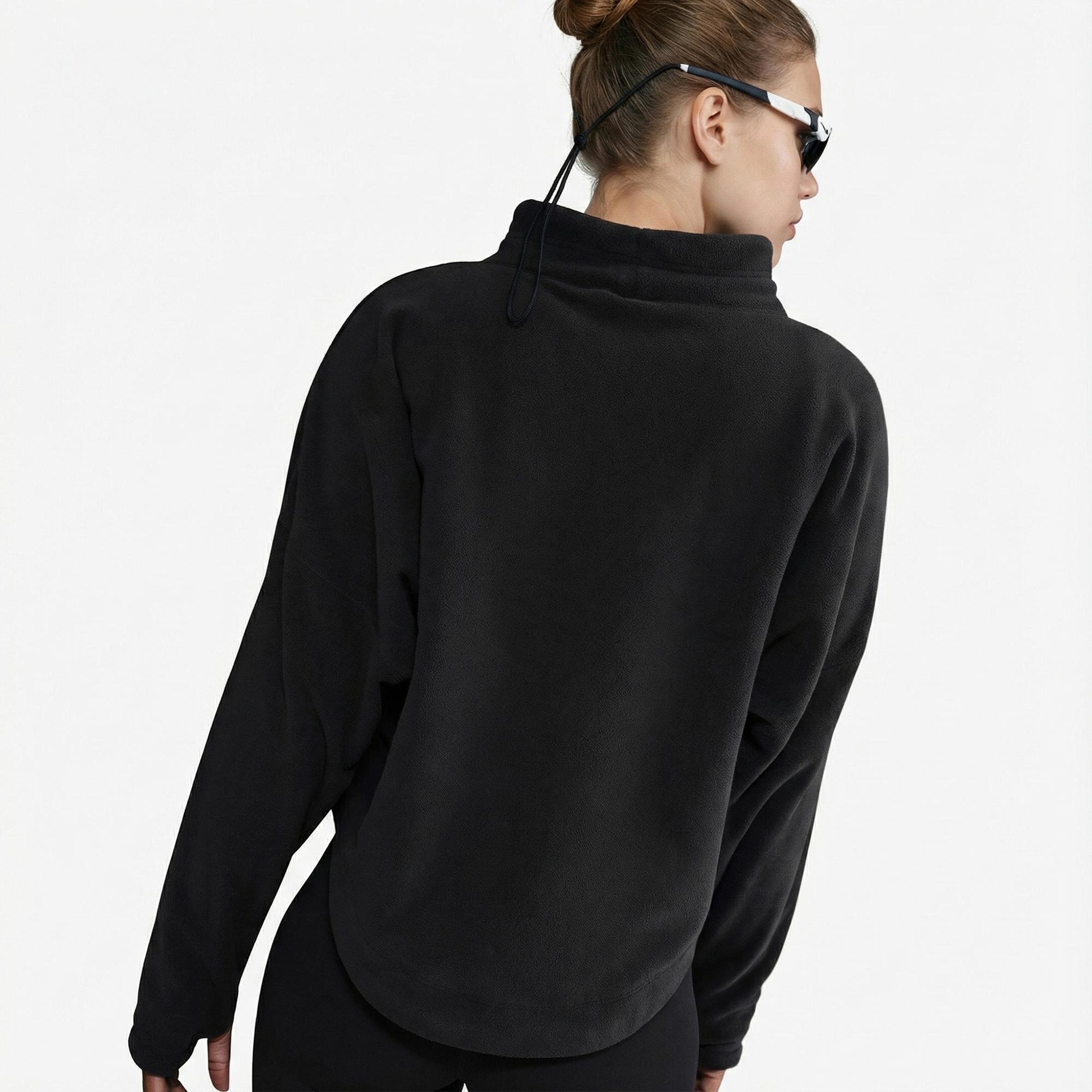 Nike One Therma-Fit Polar Kadın Siyah Kapüşonlu Hoodie