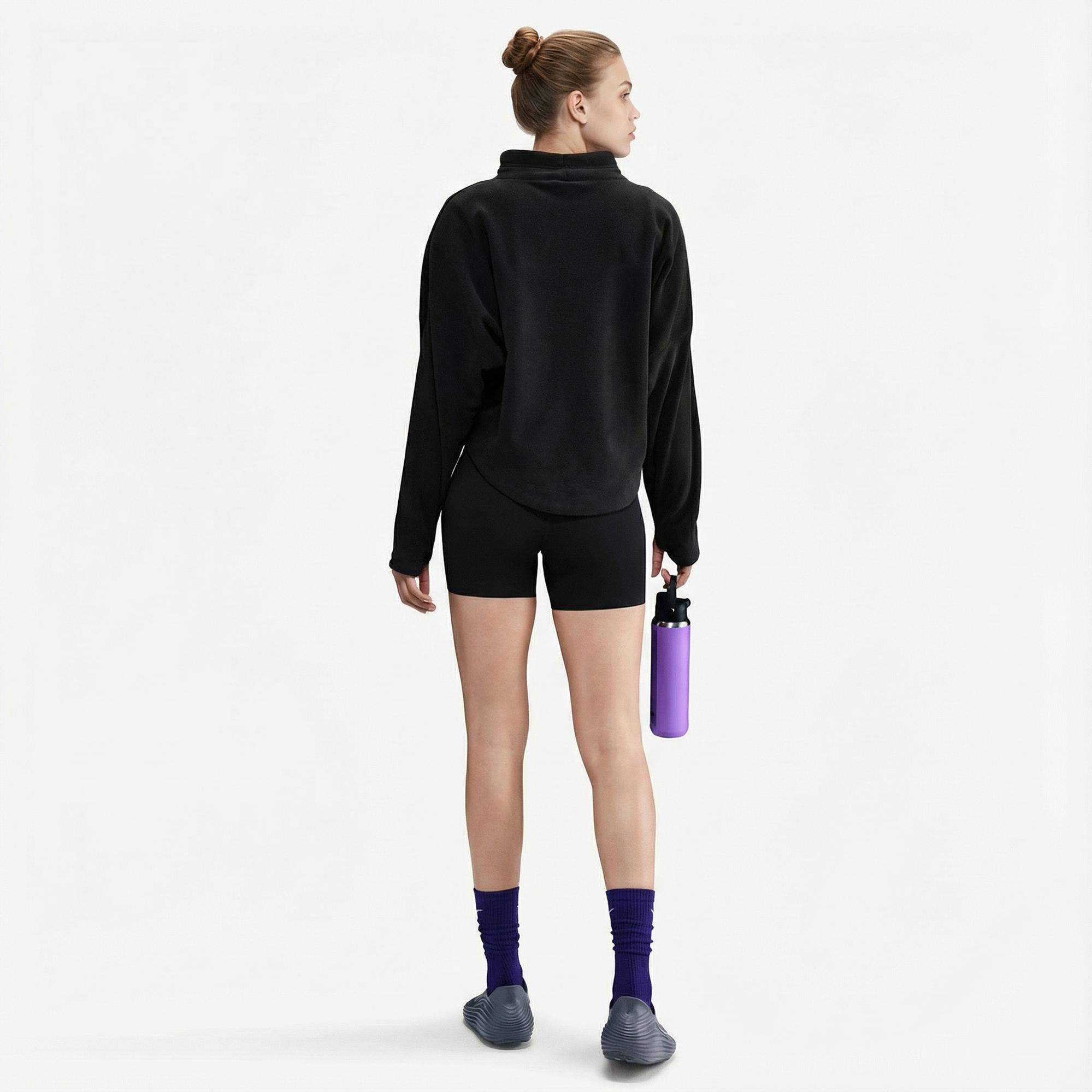 Nike One Therma-Fit Polar Kadın Siyah Kapüşonlu Hoodie