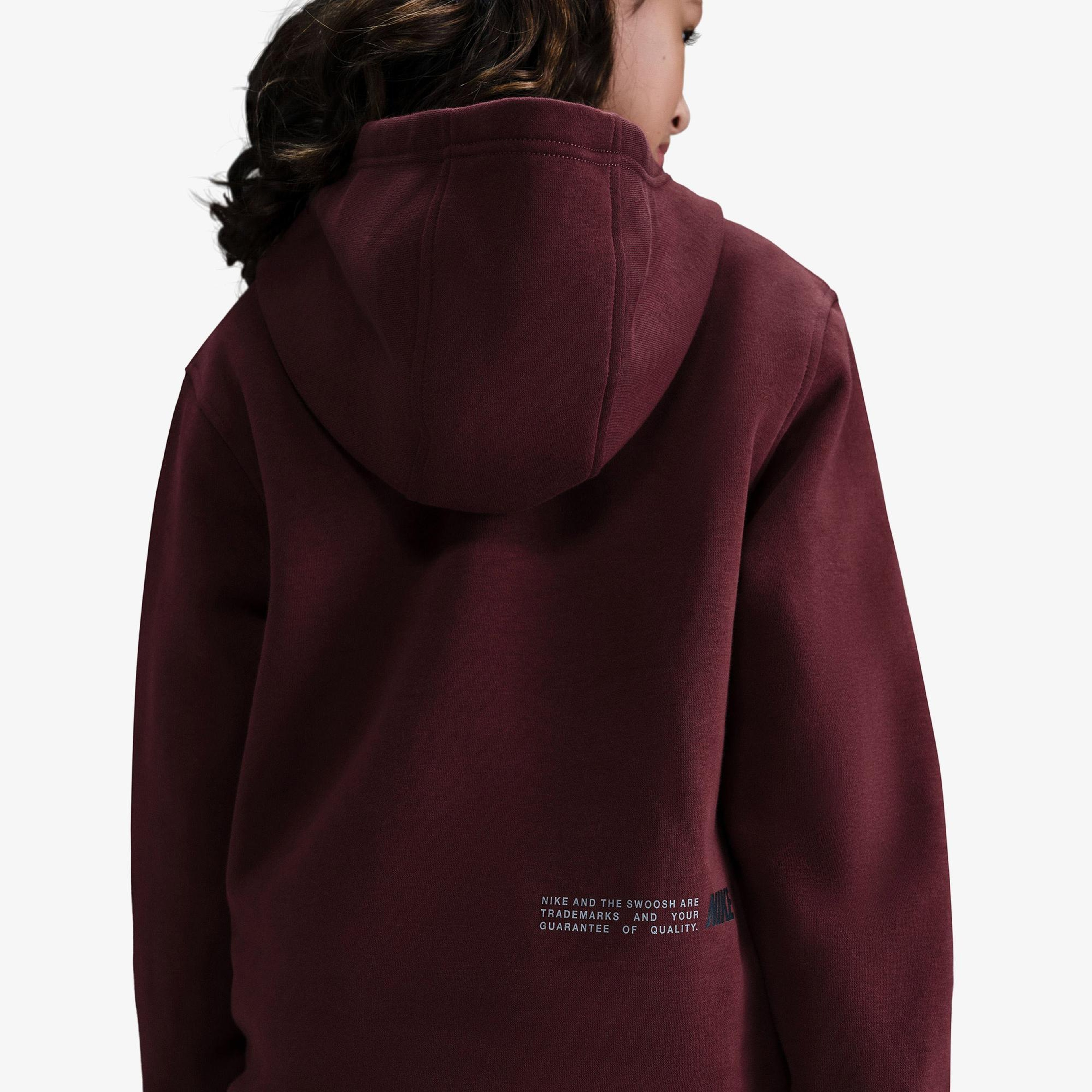 Nike Sportswear Club Fleece Çocuk Bordo Kapüşonlu Hoodie