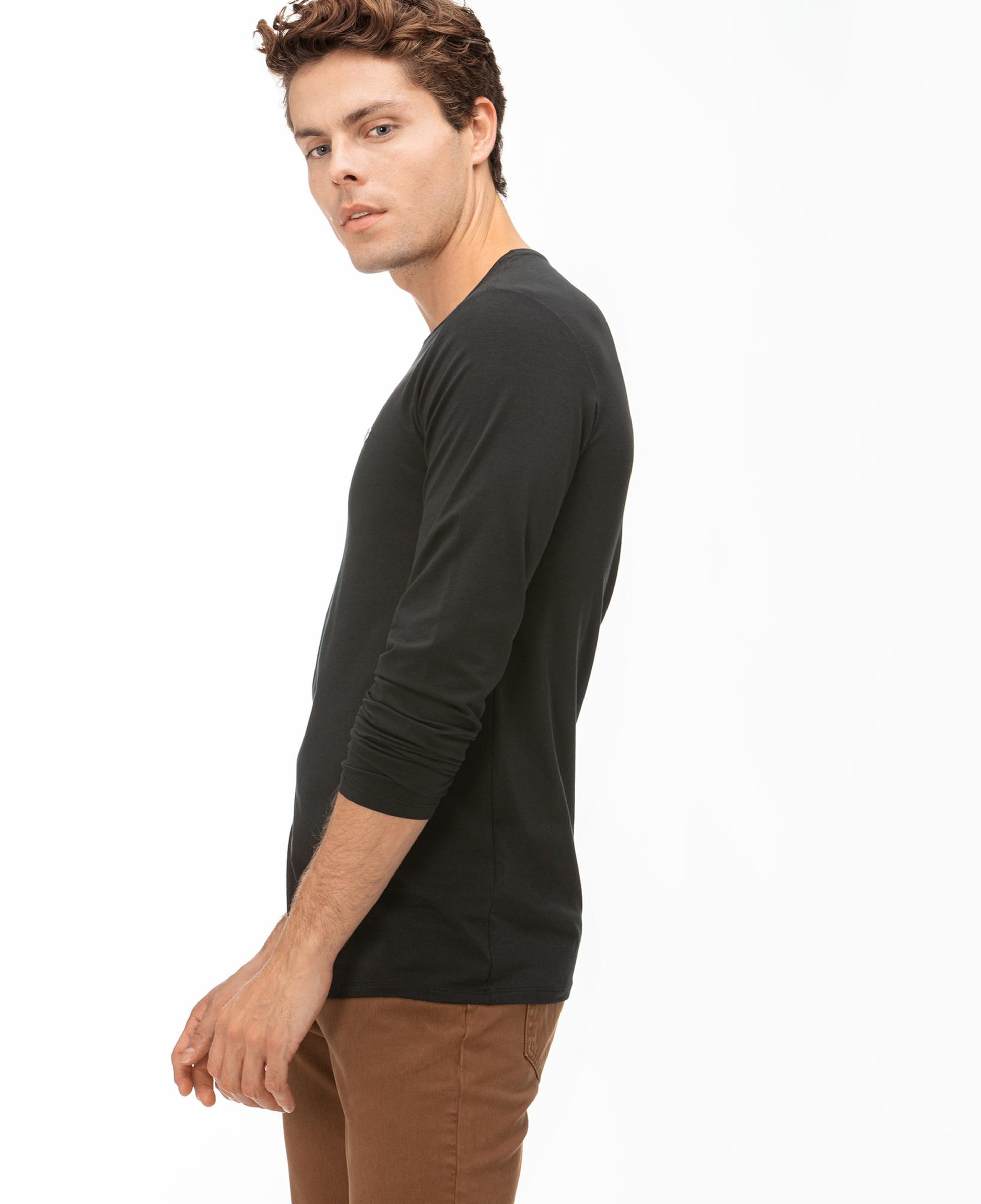 Lacoste Erkek Regular Fit Uzun Kollu Bisiklet Yaka Siyah T-Shirt