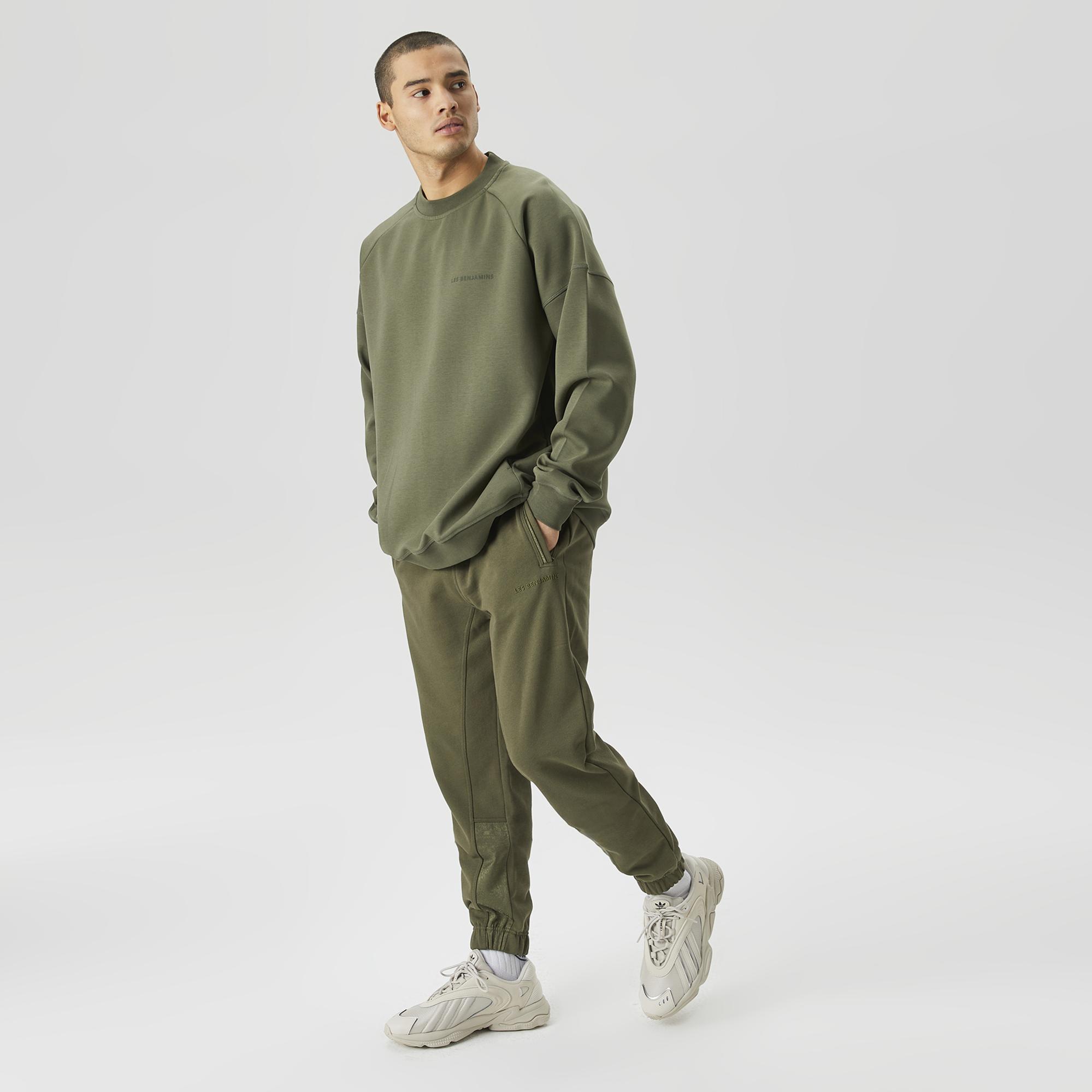 Les Benjamins 406 Erkek Haki Sweatshirt