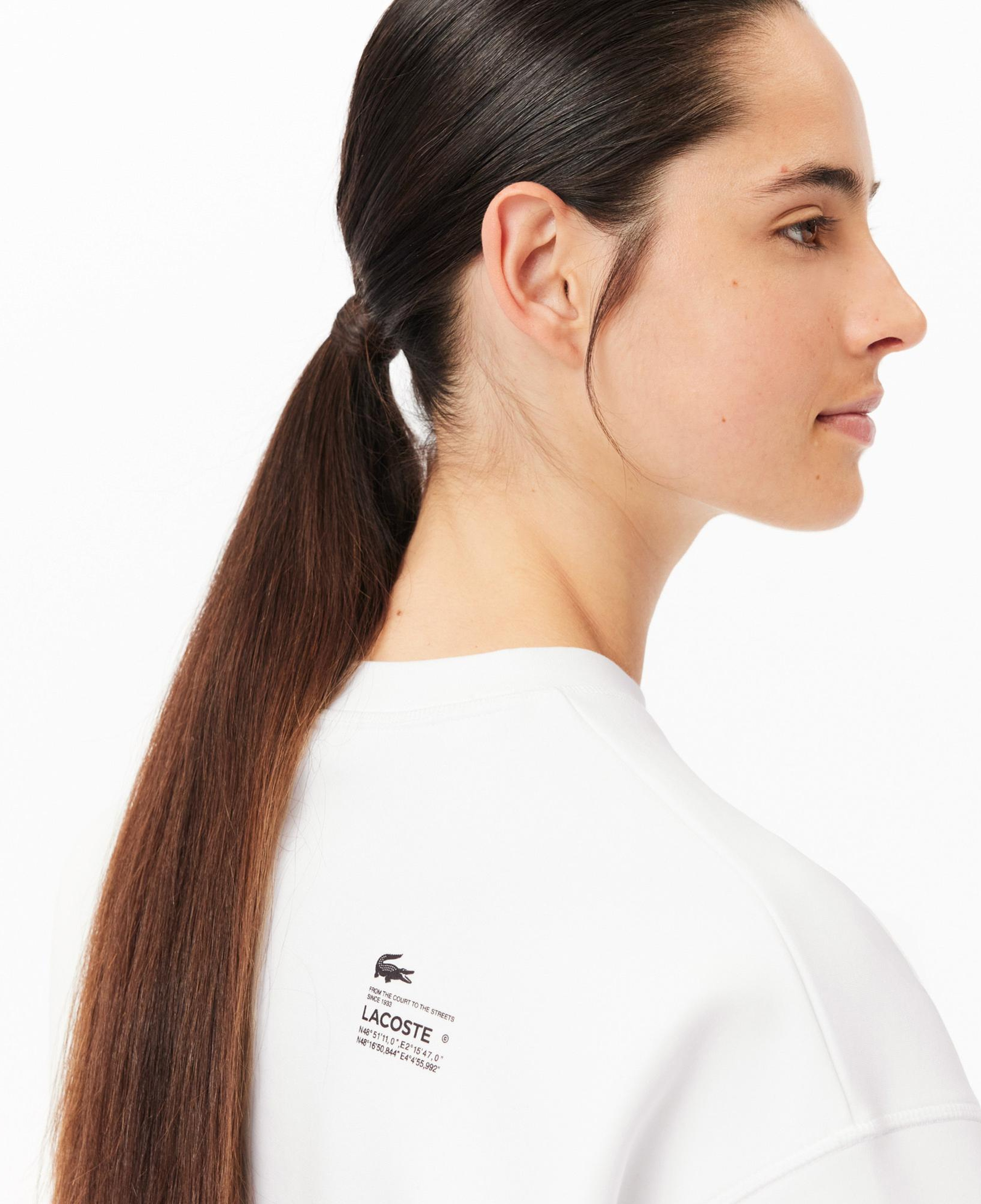 Lacoste Kadın Oversize Fit Bisiklet Yaka Beyaz Sweatshirt