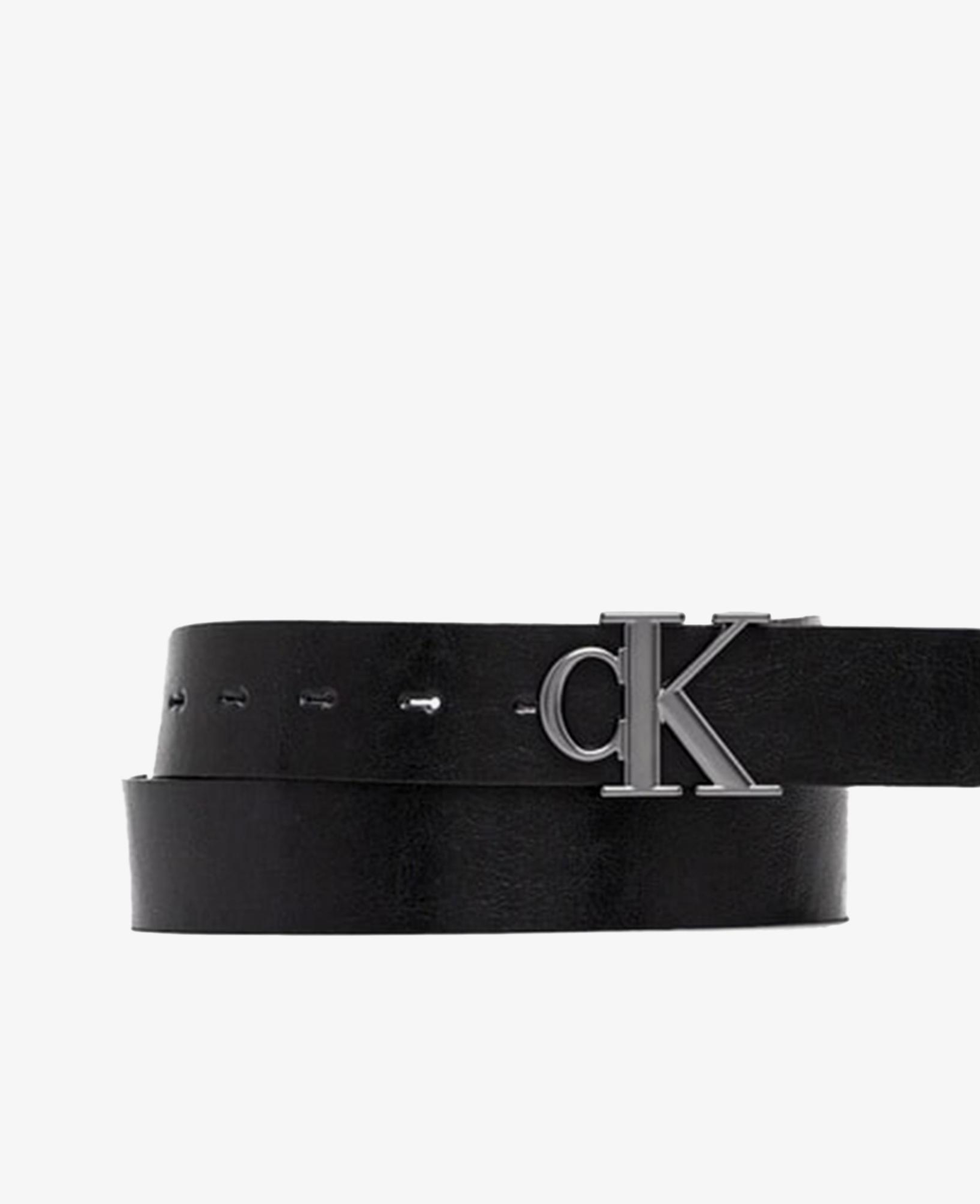 Calvin Klein Monogram Plaque Buckle Erkek Siyah Kemer