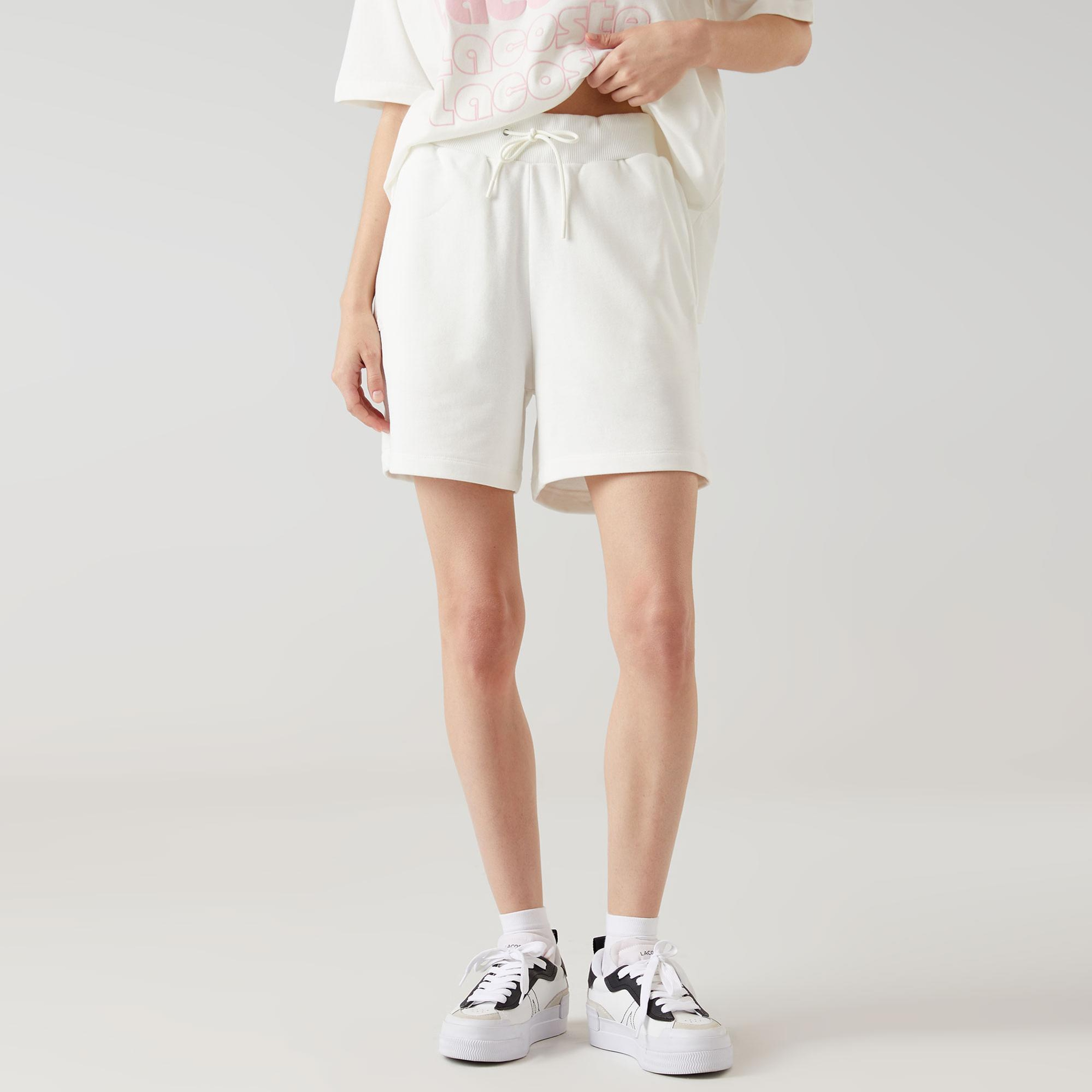 Lacoste Loose Fit Kadın Beyaz Şort