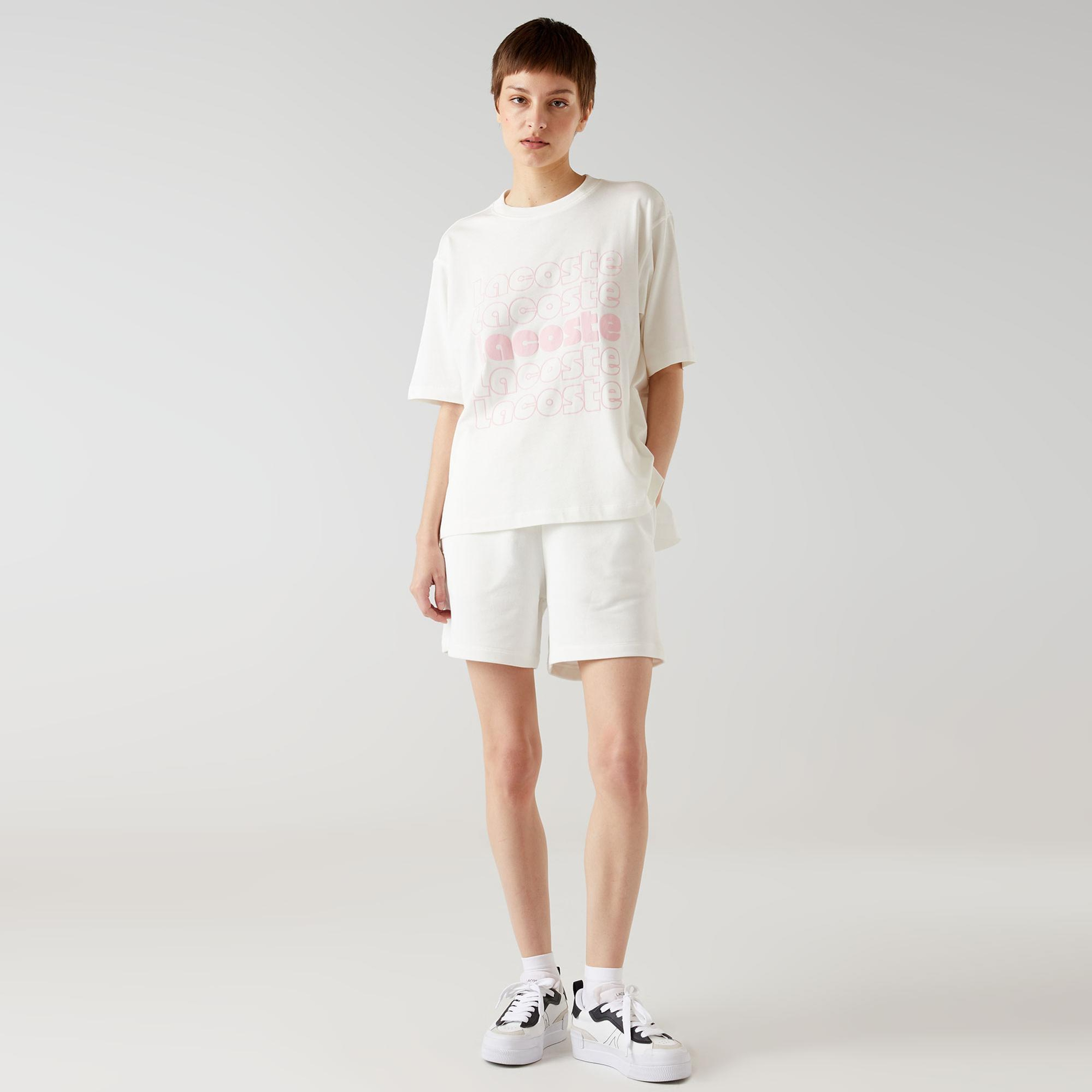 Lacoste Loose Fit Kadın Beyaz Şort