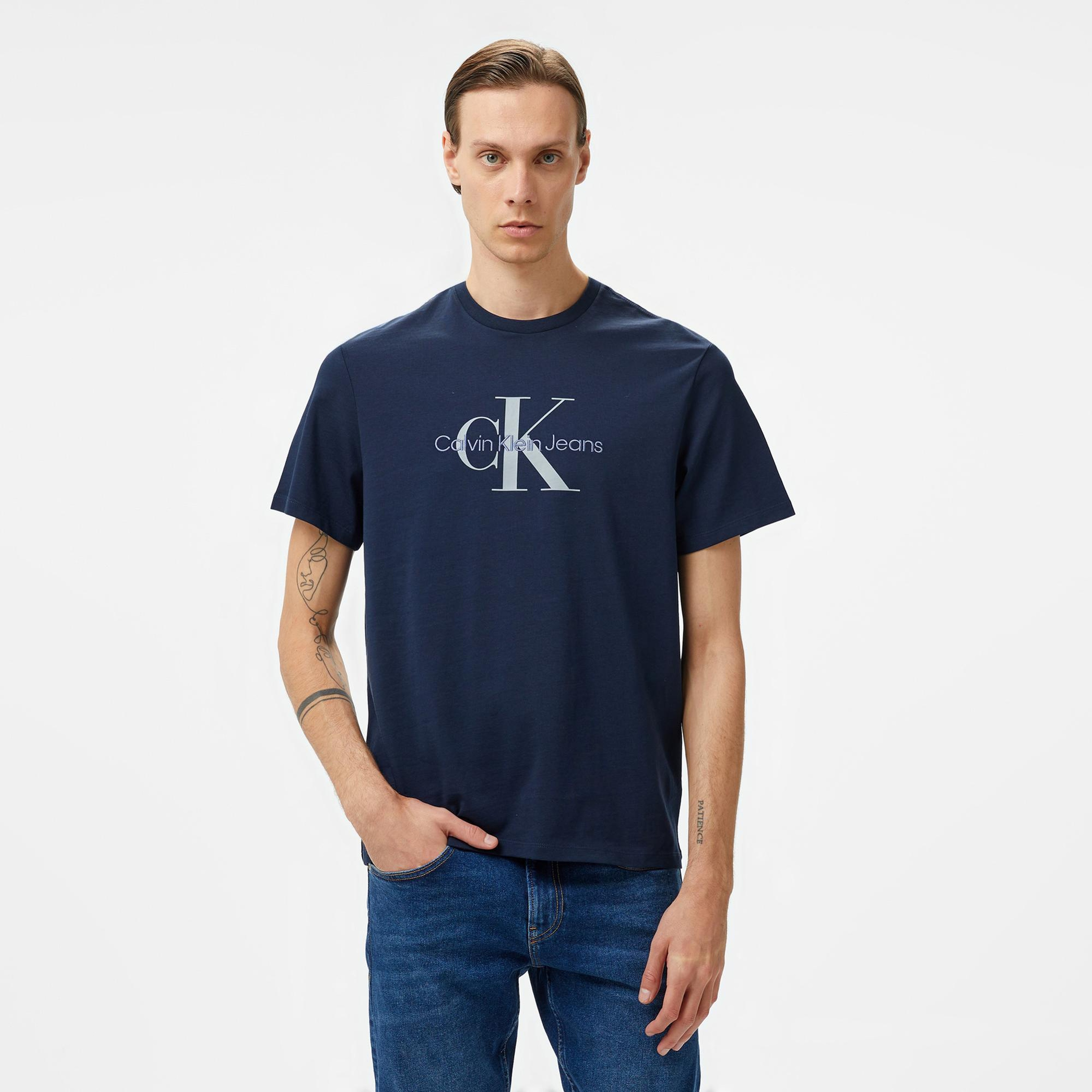 Calvin Klein Jeans Hero Monogram Erkek Lacivert T-Shirt