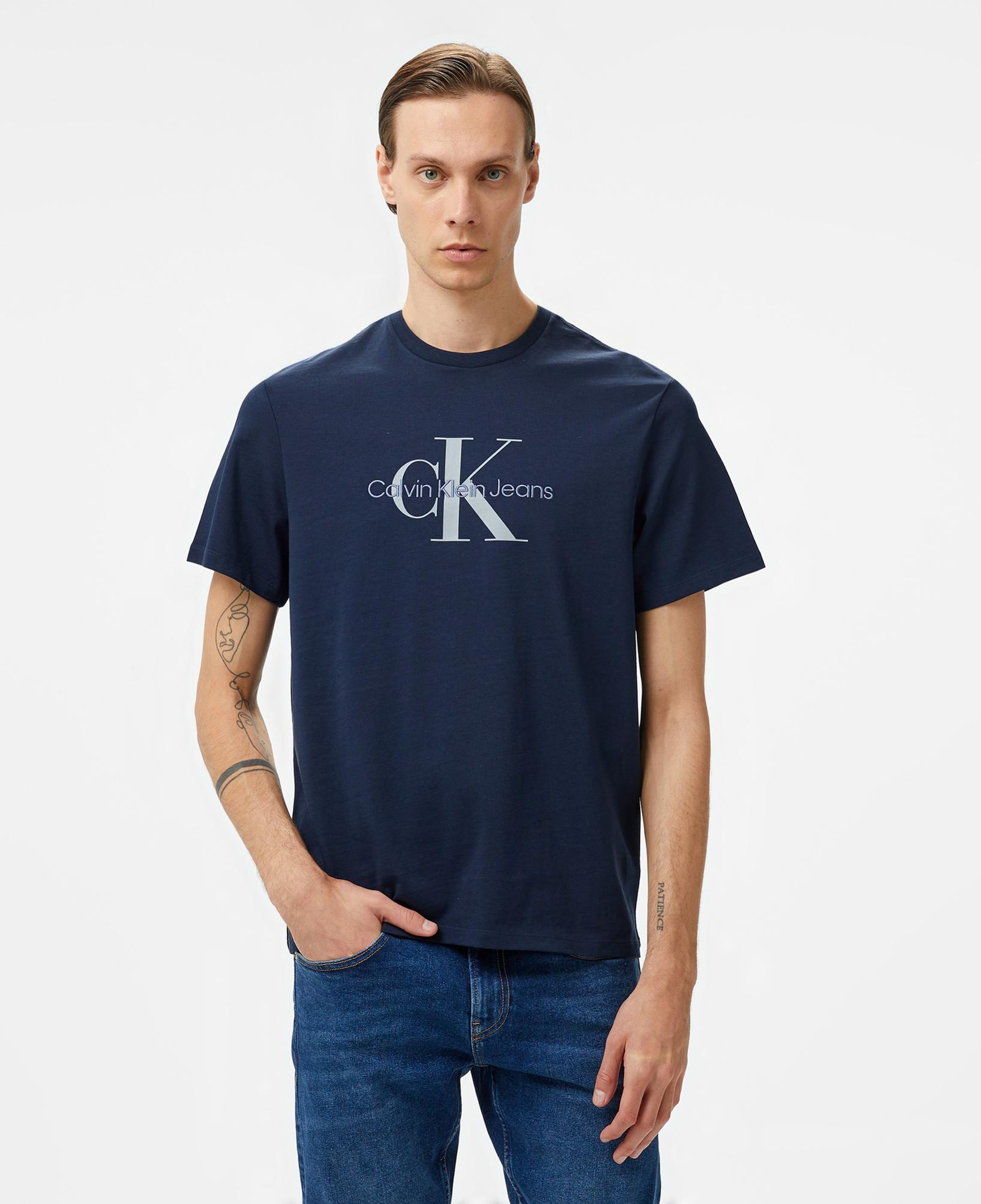 Calvin Klein Jeans Hero Monogram Erkek Lacivert T-Shirt