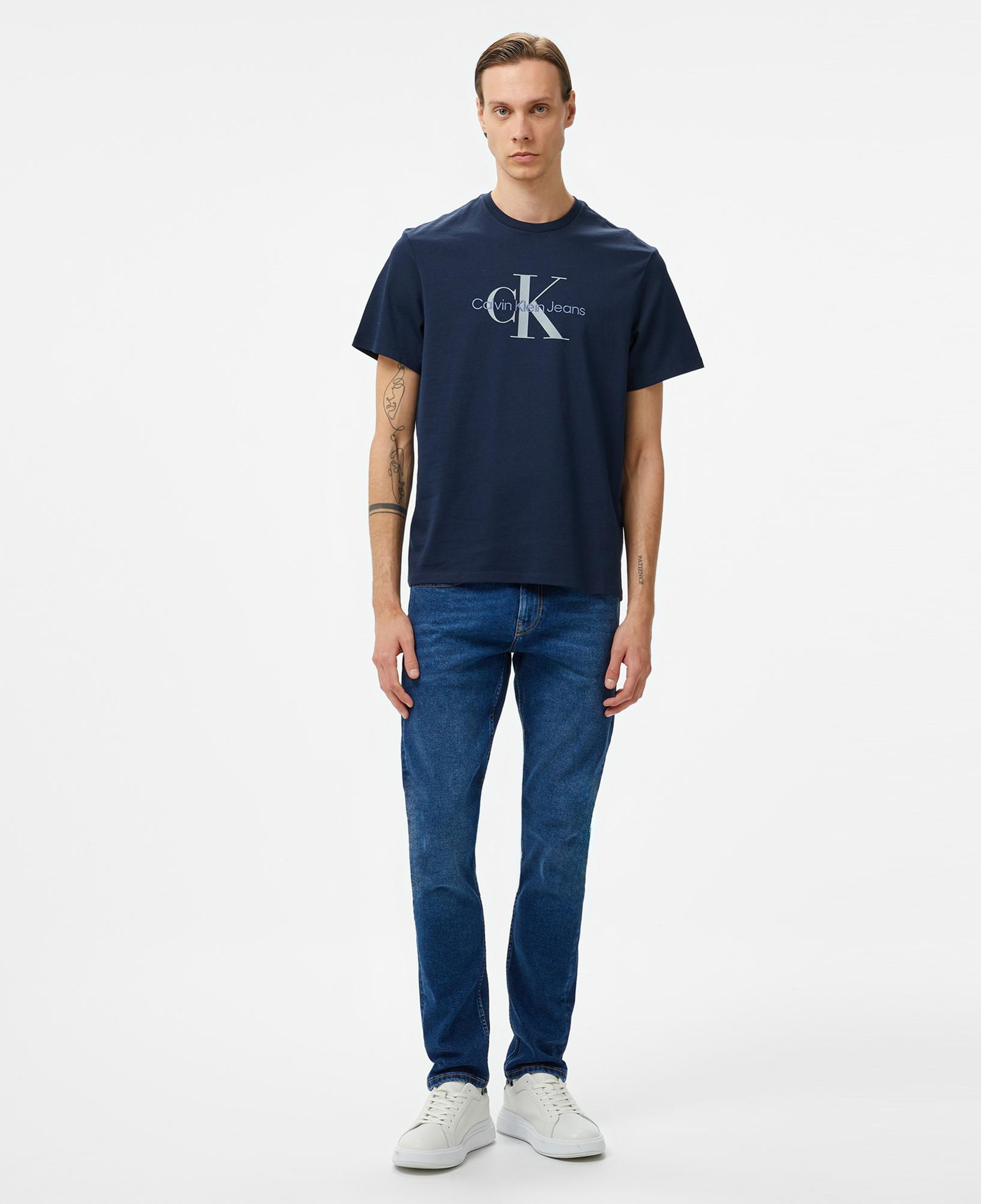 Calvin Klein Jeans Hero Monogram Erkek Lacivert T-Shirt