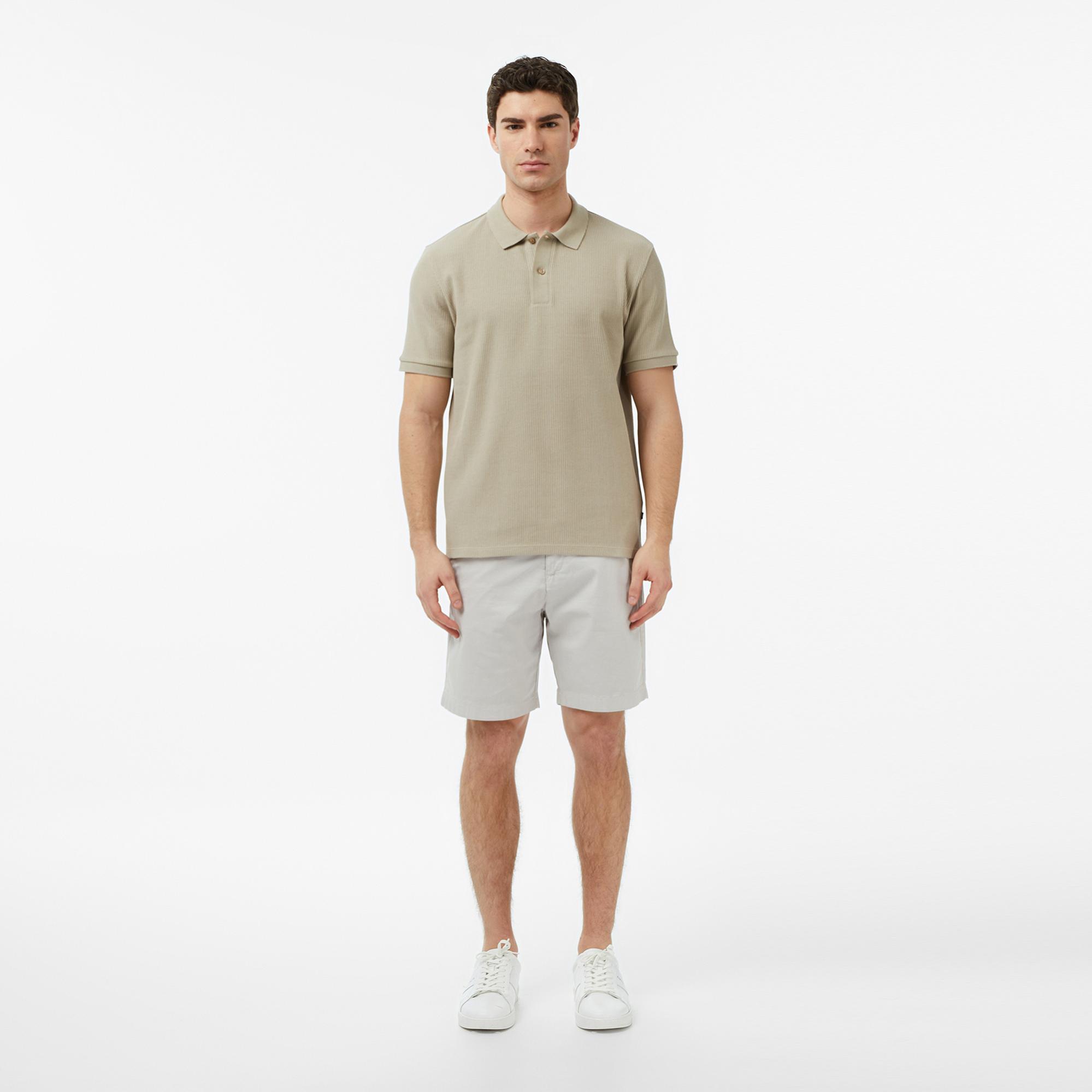Nautica Erkek Bej Slim Fit Polo Yaka T-Shirt