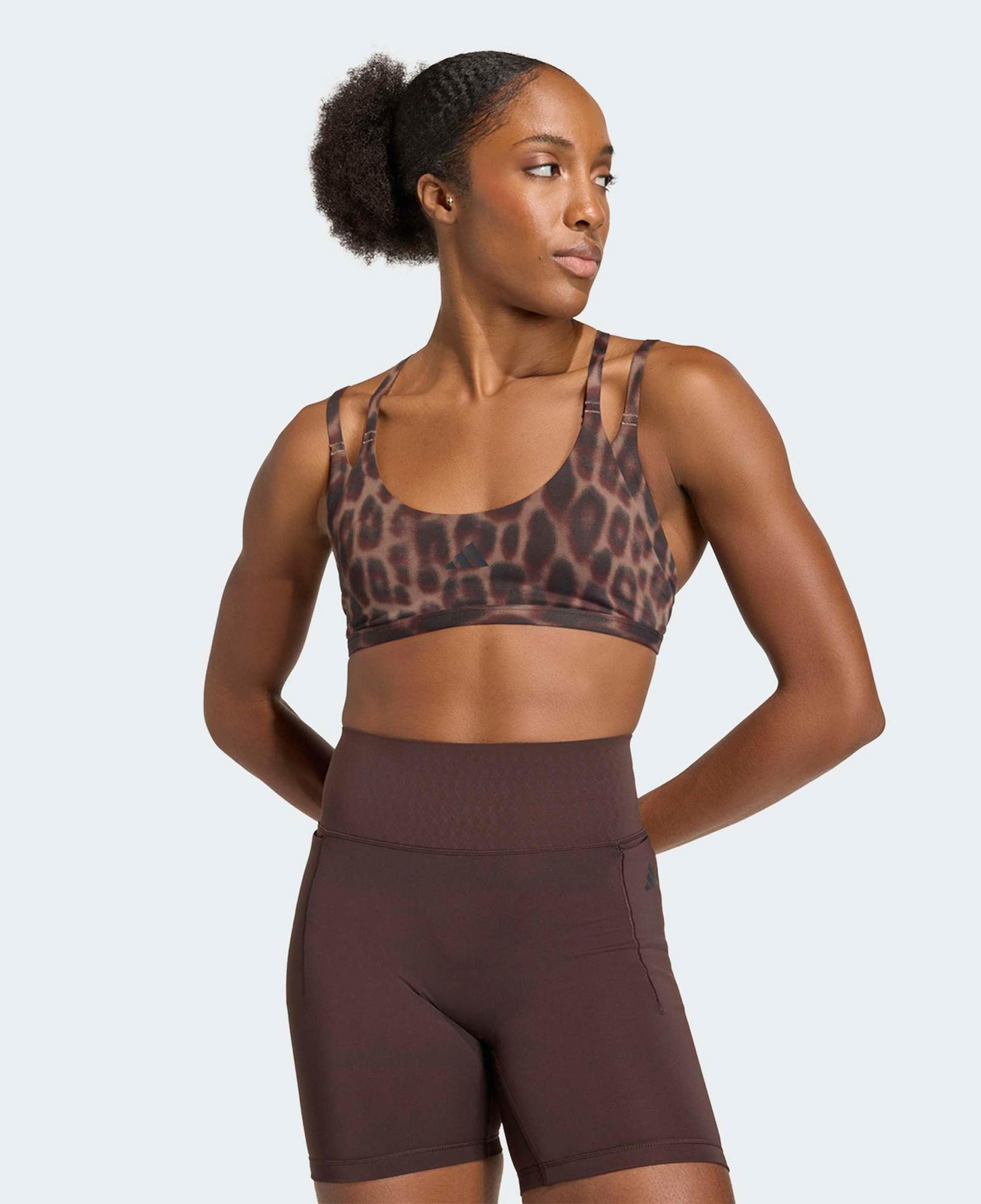 adidas Optime Leopar Kadın Kahverengi Bra