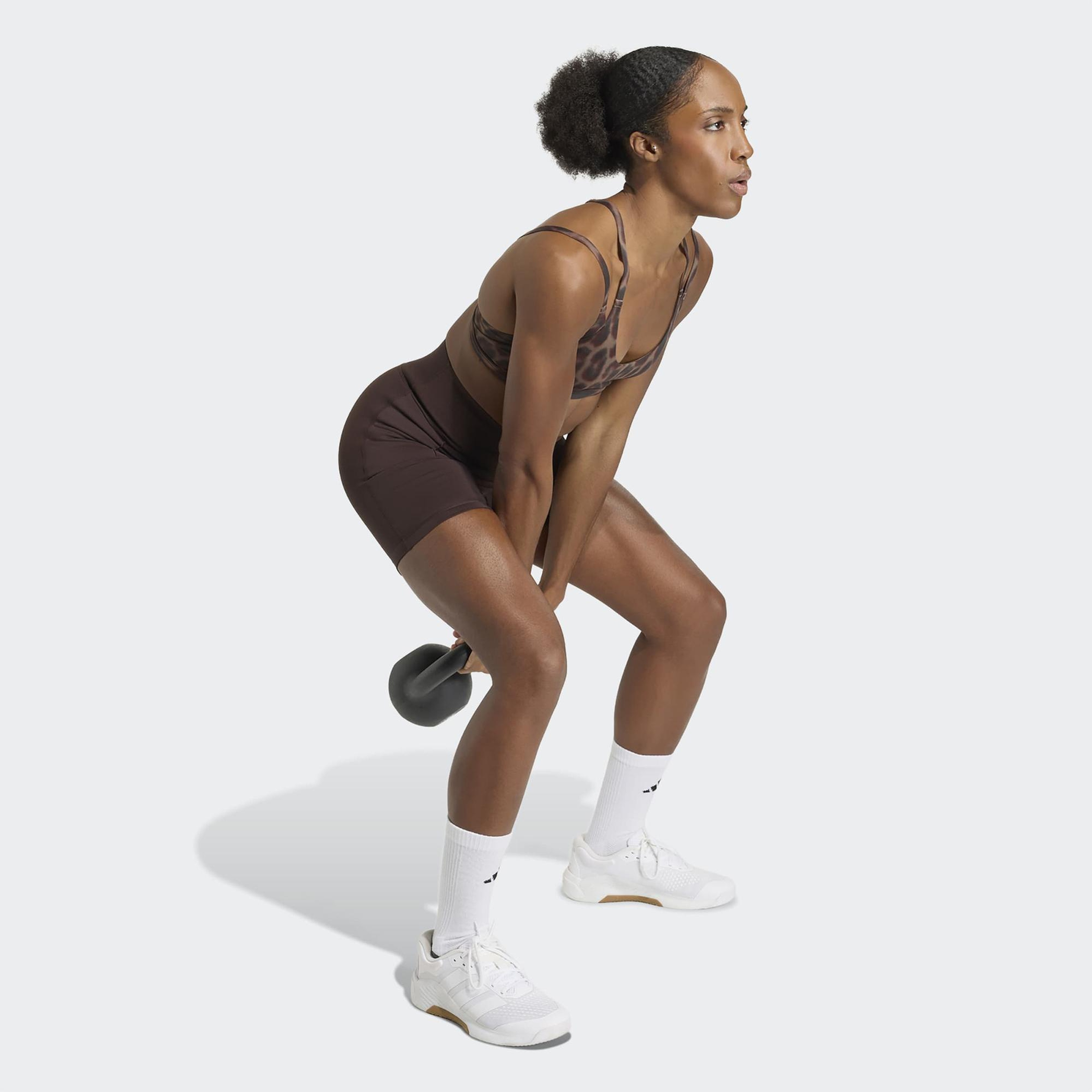 adidas Optime Leopar Kadın Kahverengi Bra