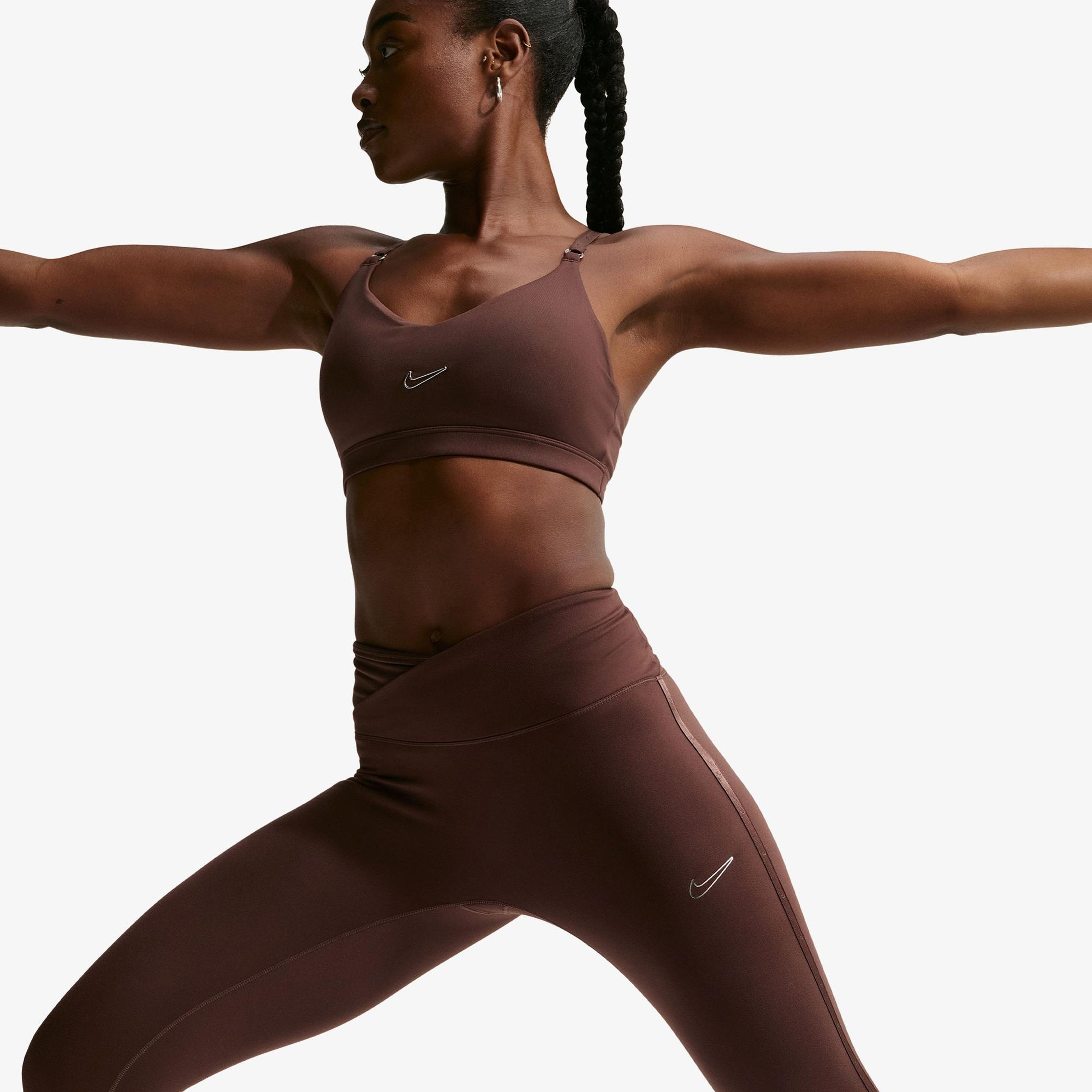 Nike Dri-Fit One Yüksek Belli Kadın Kahverengi Tayt